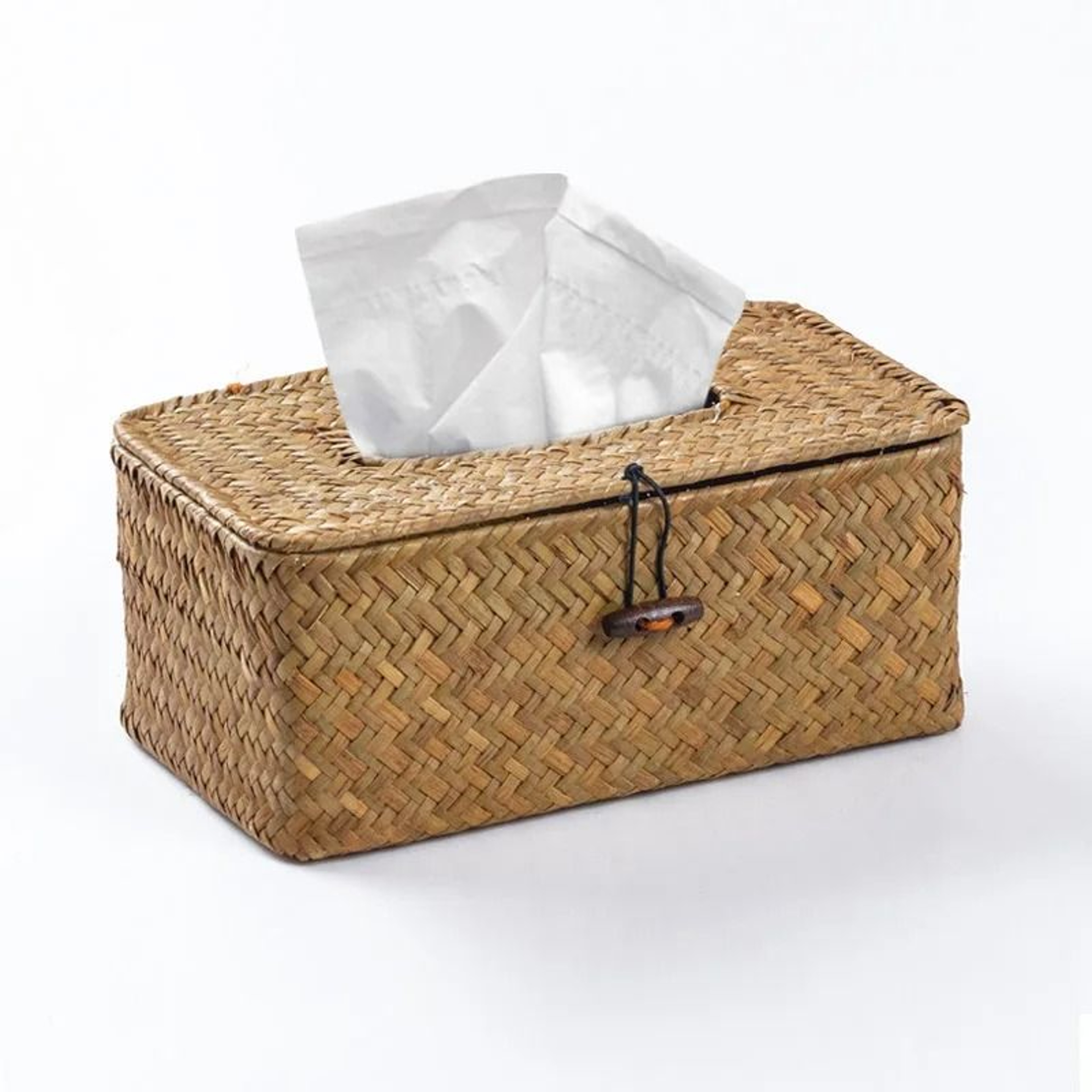 Handmade Natural Rattan Tissue Box Cover  Desktop Decoration Holder 0