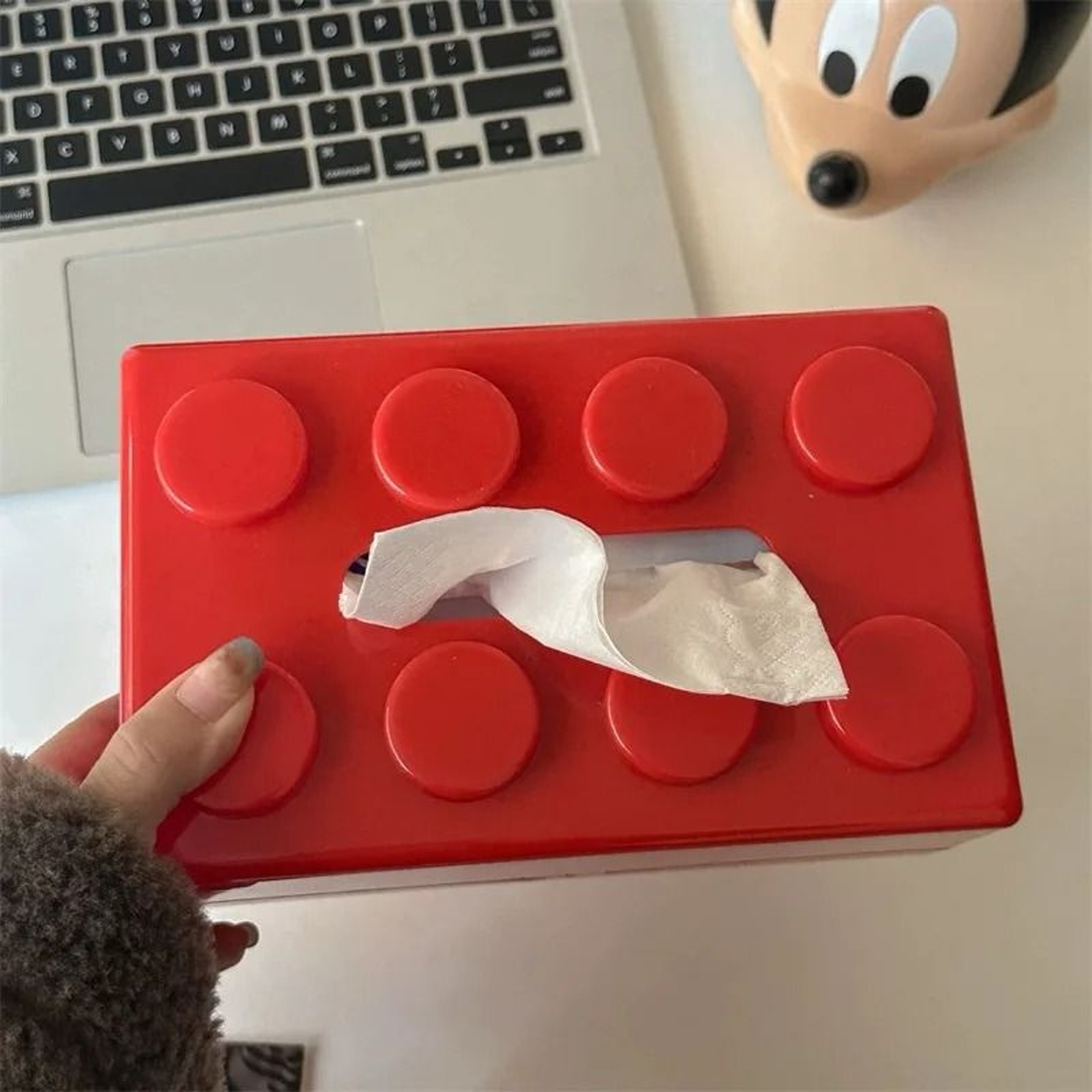 Creative Cartoon Building Block Tissue Box  Playful Desktop Napkin Organizer 7