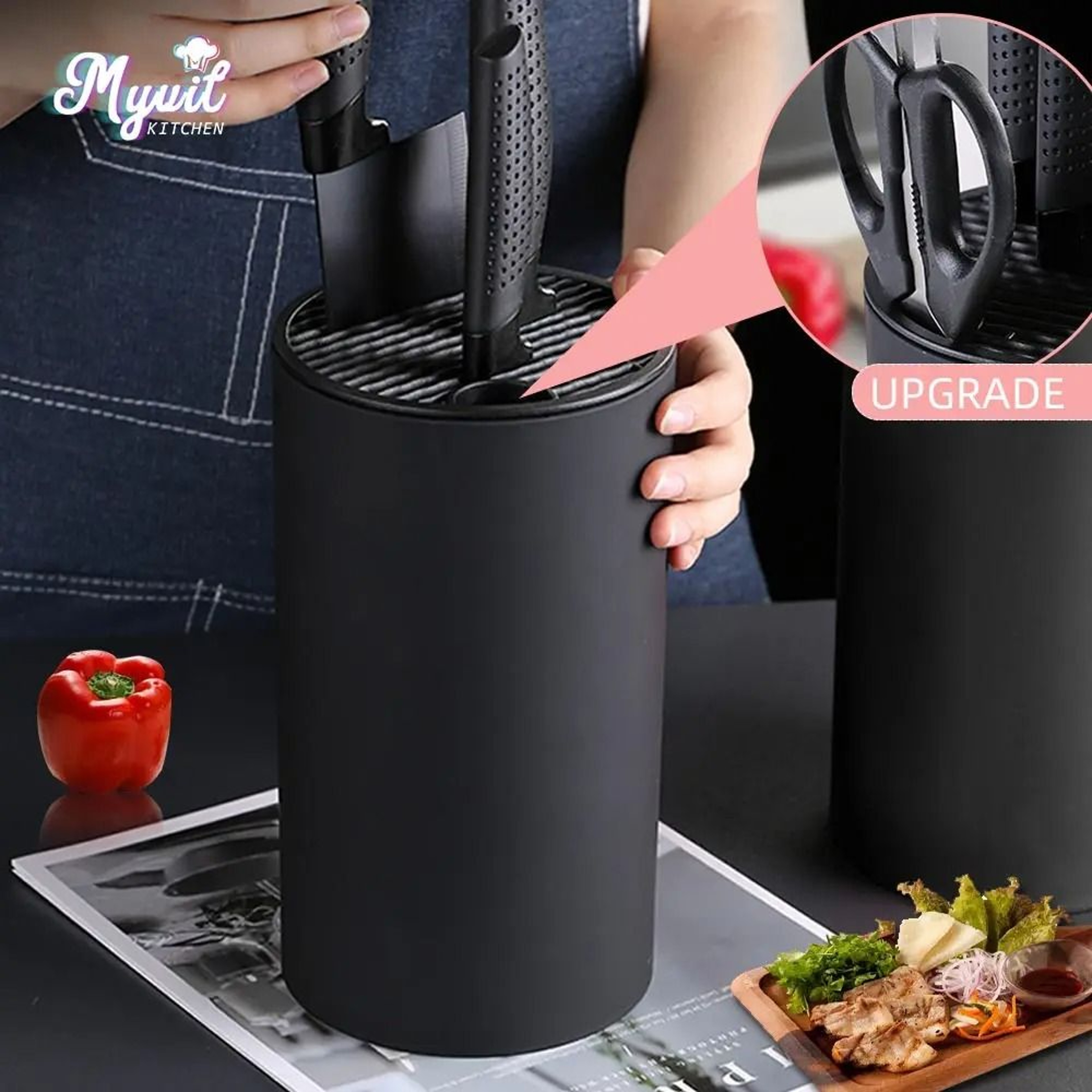 Premium 88Inch Drainable Chef Knife Holder  Kitchen Organizer Stand 0