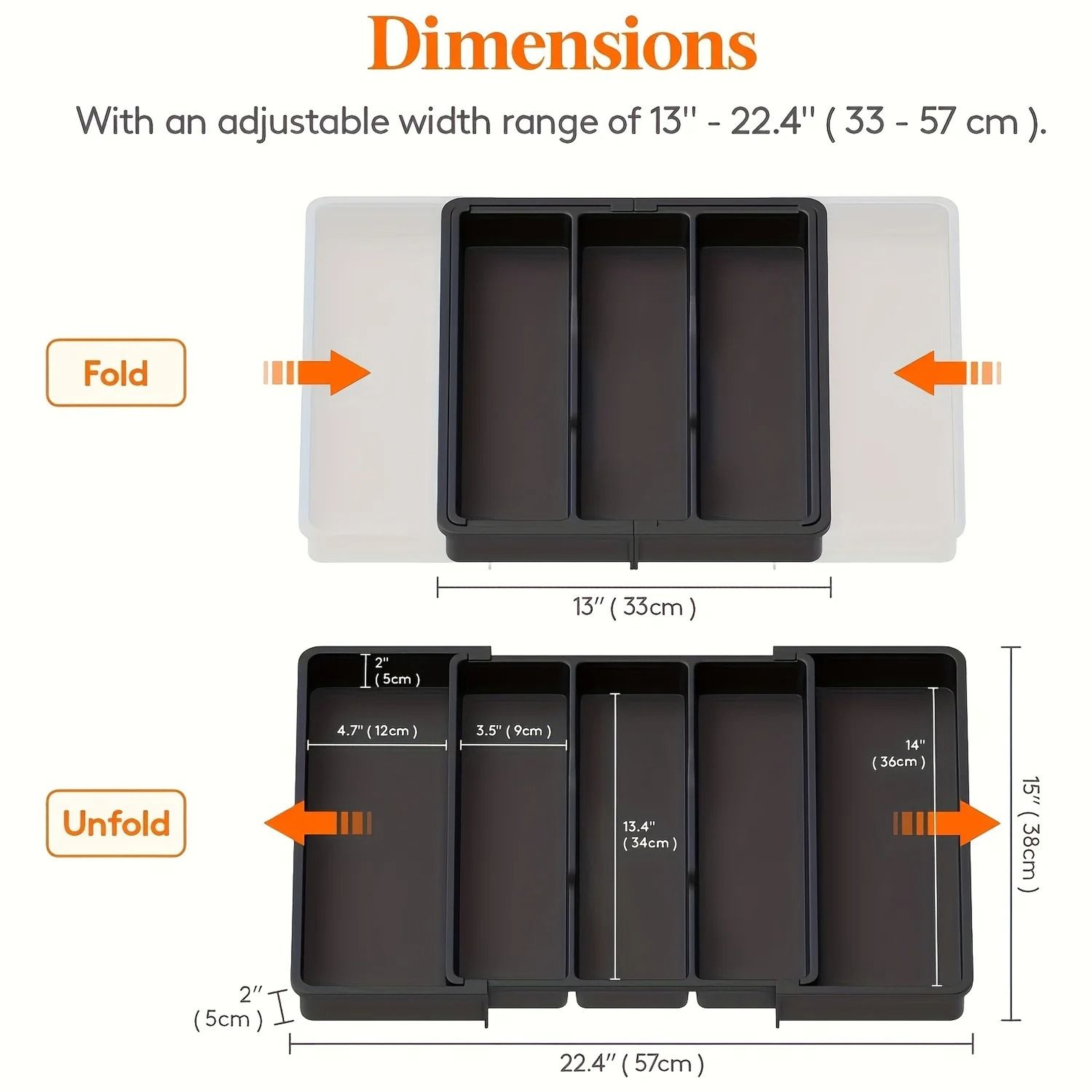 Expandable  Adjustable Large Plastic Kitchen Utensil Organizer  Cutlery Holder  Tool Divider 4