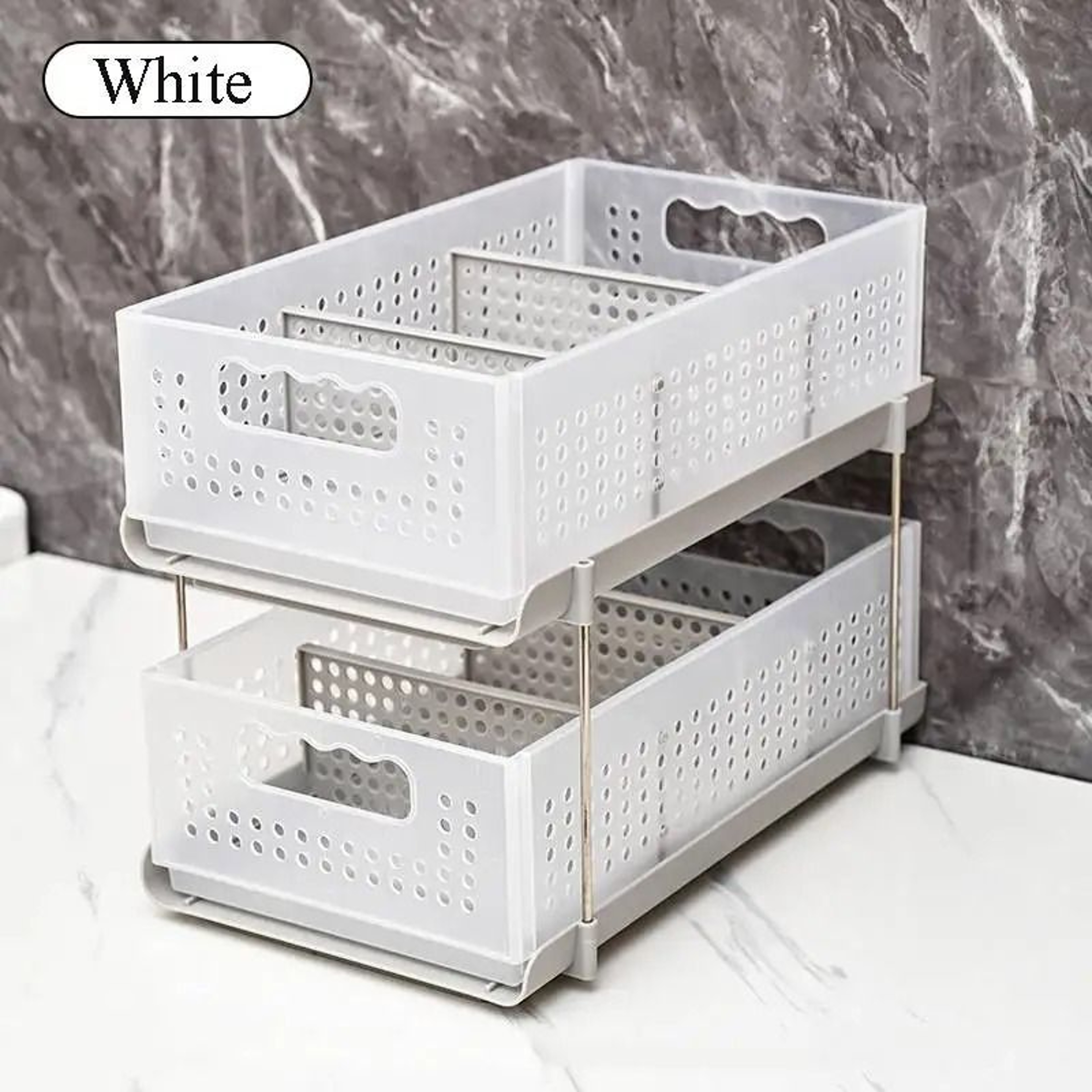 2Tier Pull Out Cabinet Organizers  Portable SlideOut Storage Rack 7