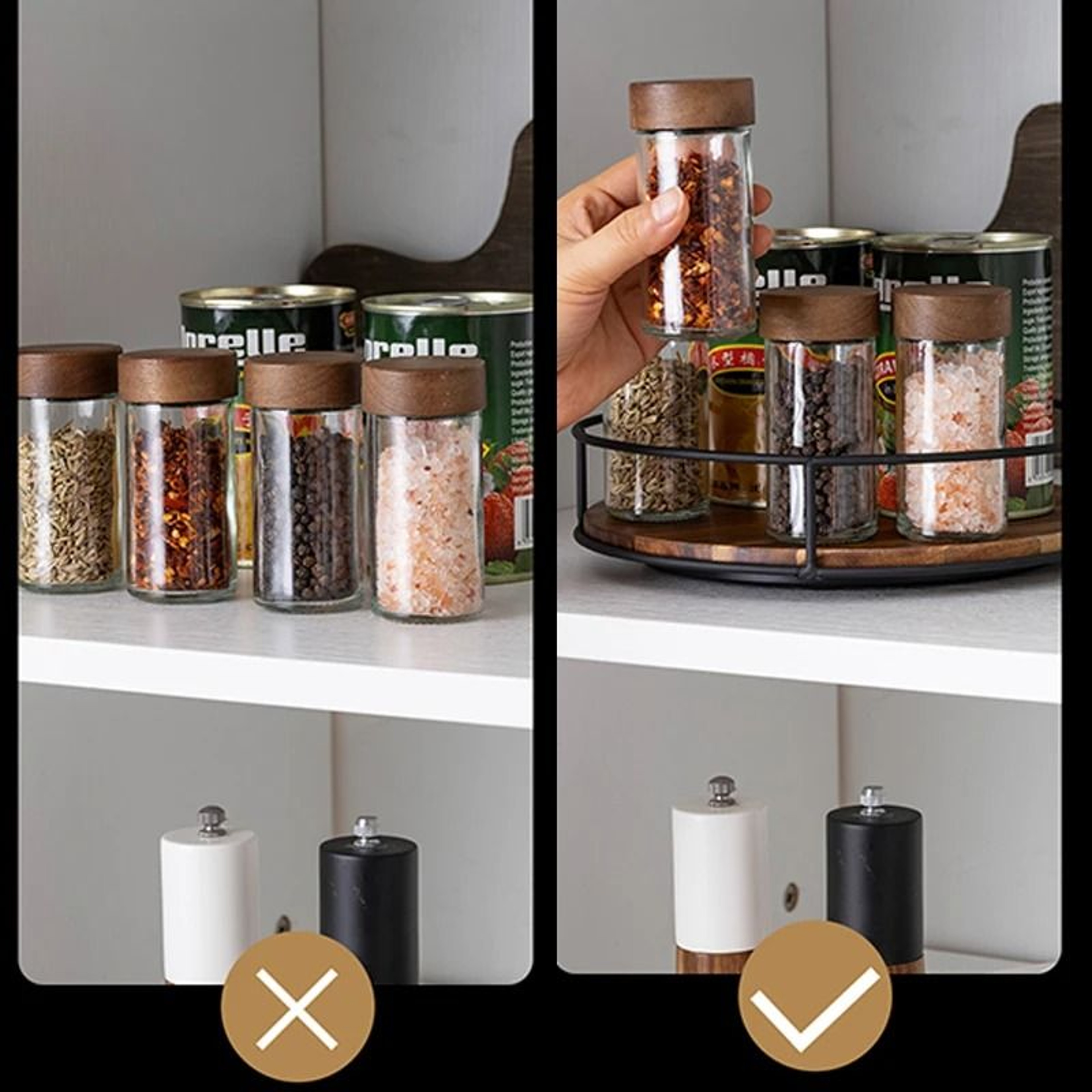 1Pc Kitchen Rotating Spice Rack  Lazy Susan Countertop Seasoning Organizer 2
