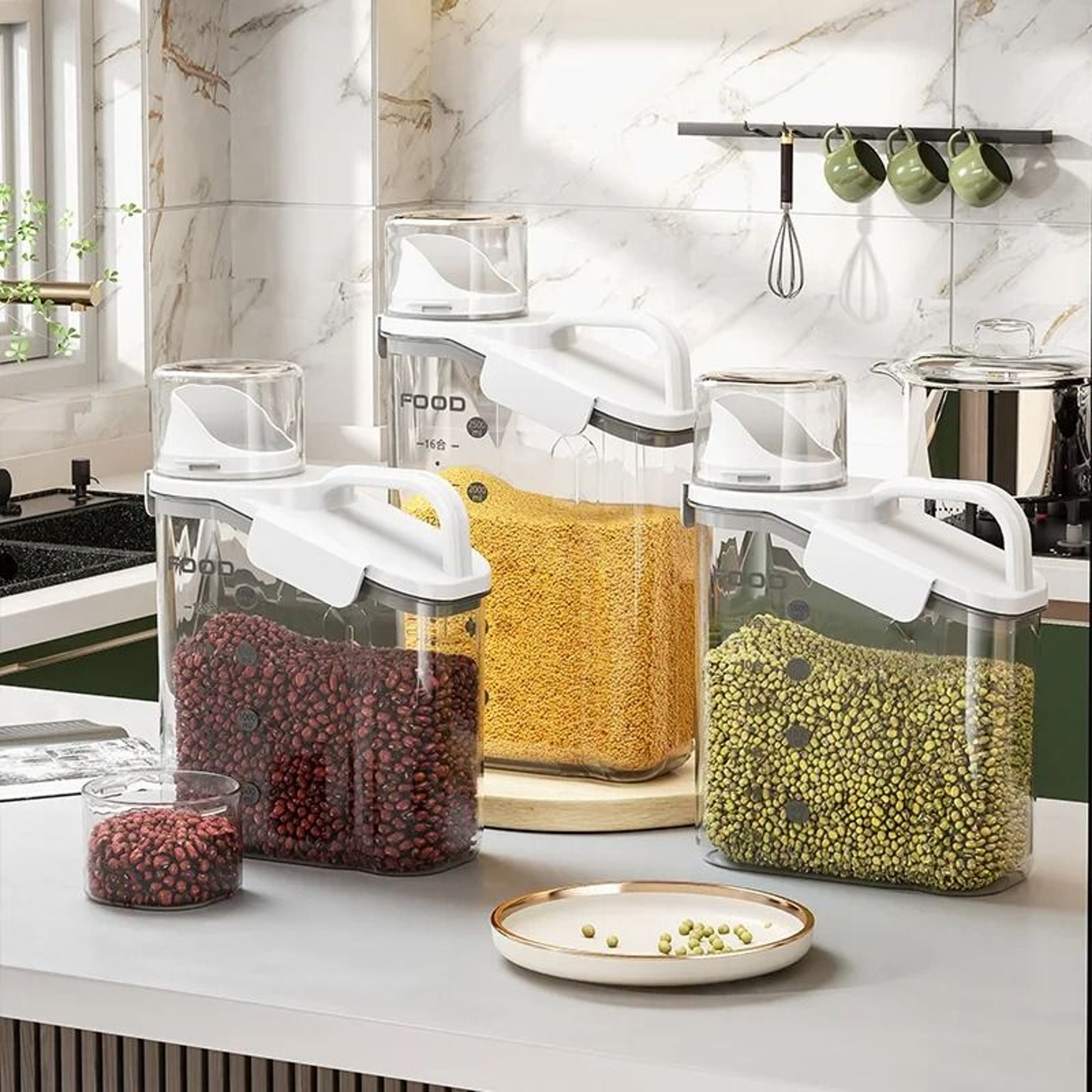 MoistureProof Storage Container For Grains  Pet Food  Transparent Sealed Dry Food Storage Jar 2