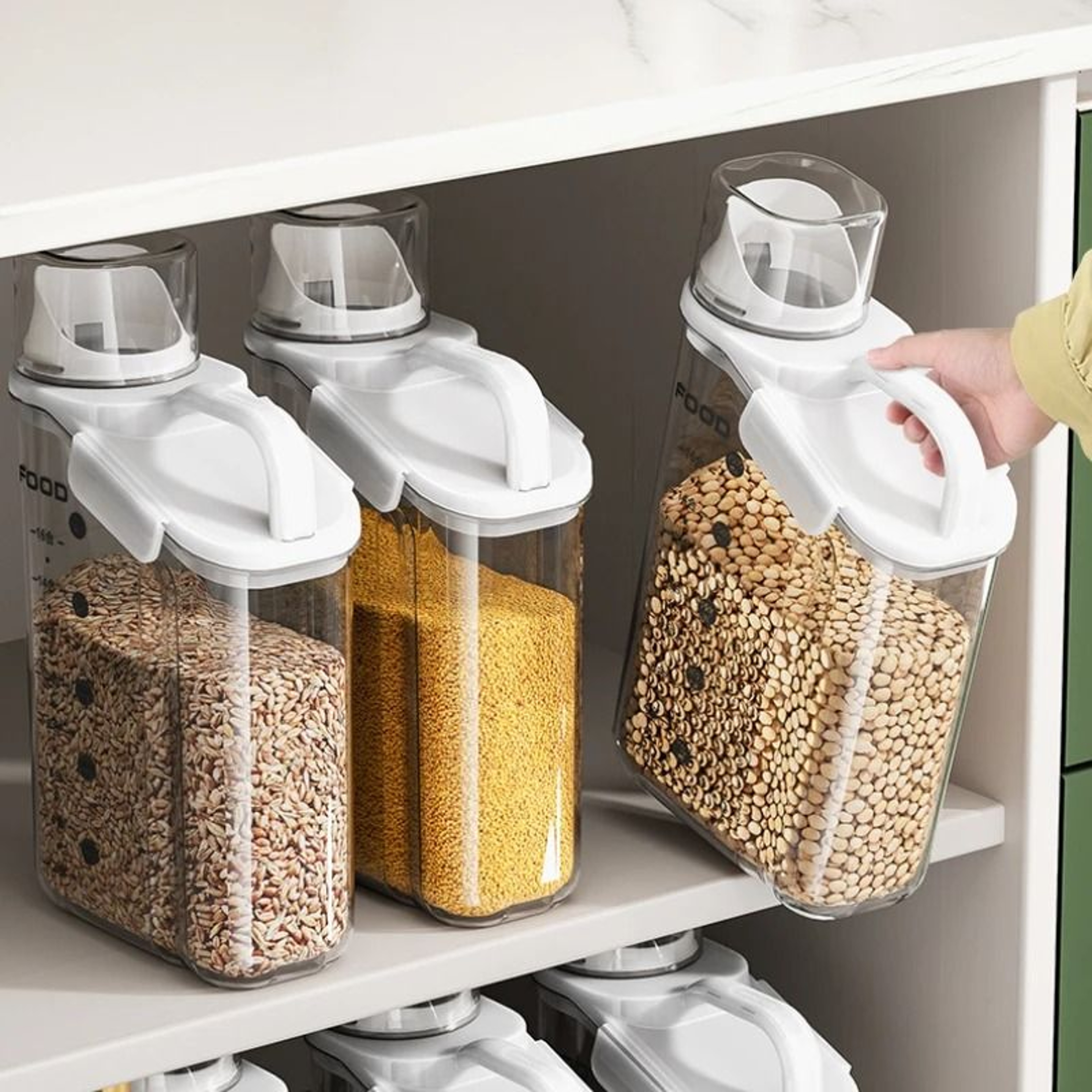 MoistureProof Storage Container For Grains  Pet Food  Transparent Sealed Dry Food Storage Jar 4