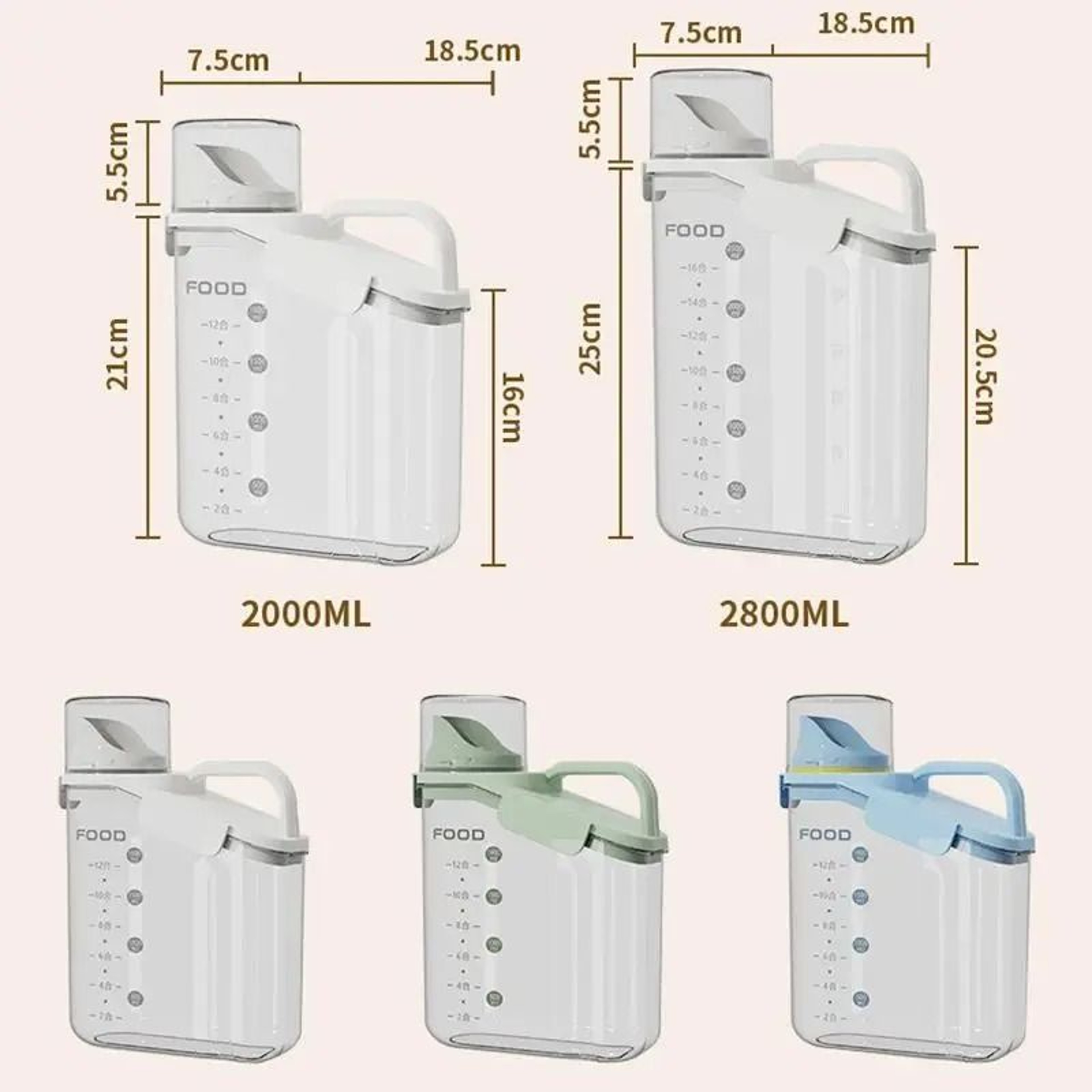 MoistureProof Storage Container For Grains  Pet Food  Transparent Sealed Dry Food Storage Jar 5