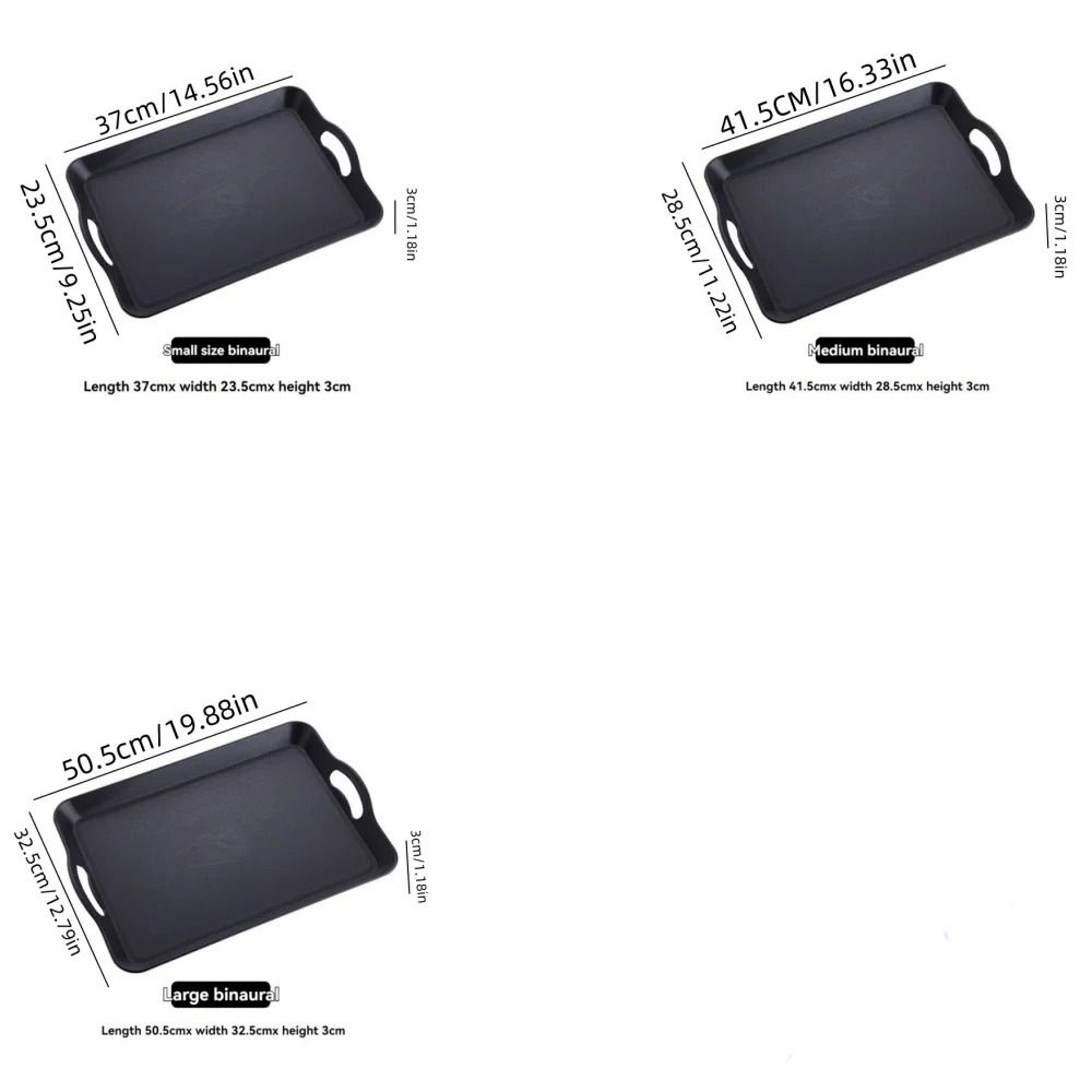 MultiPurpose Serving Tray With Handles  Rectangular AntiSkid Decorative Plastic Food Tray 4