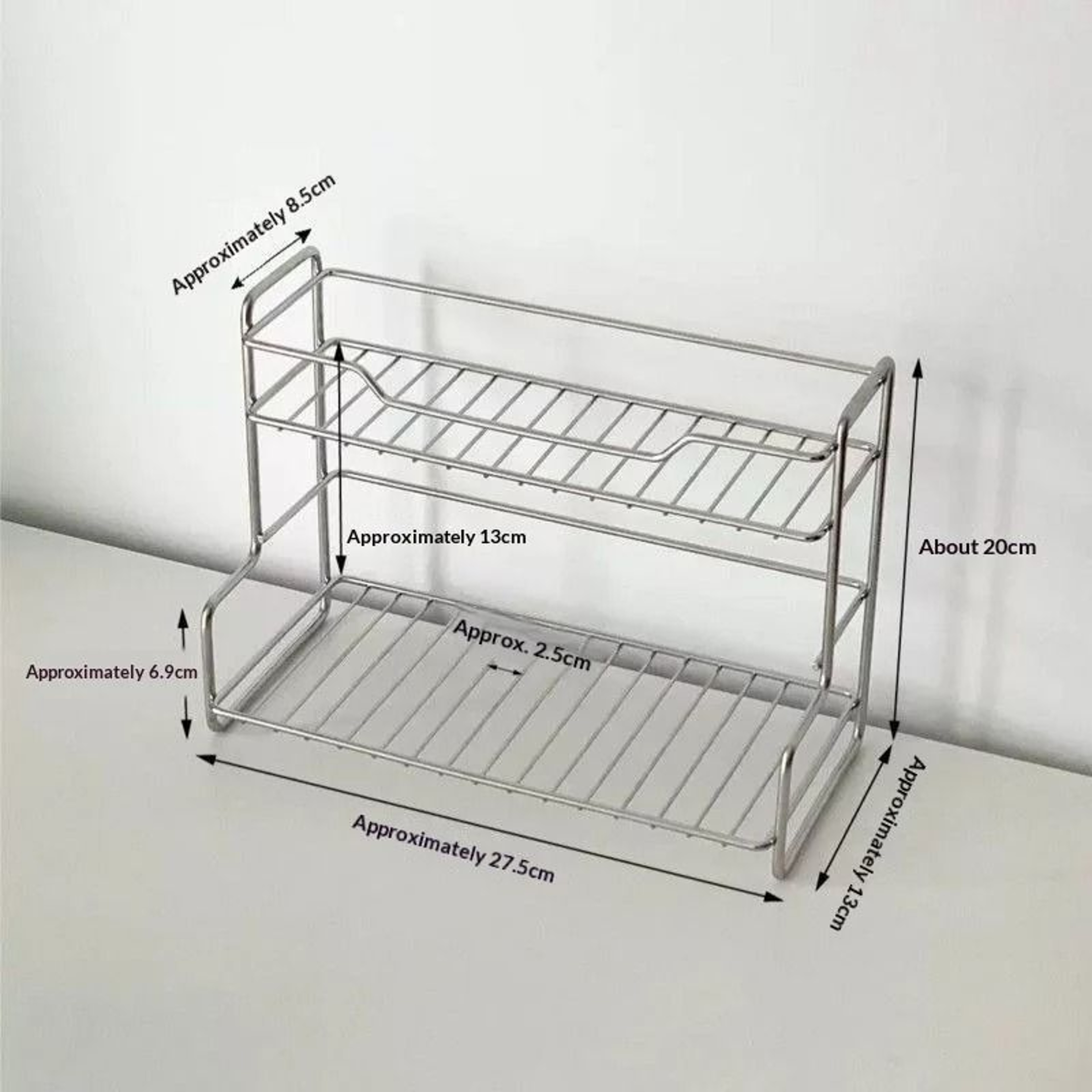 Minimalist DoubleLayer Bathroom Storage Rack  Countertop Vanity  Sink Organizer 5