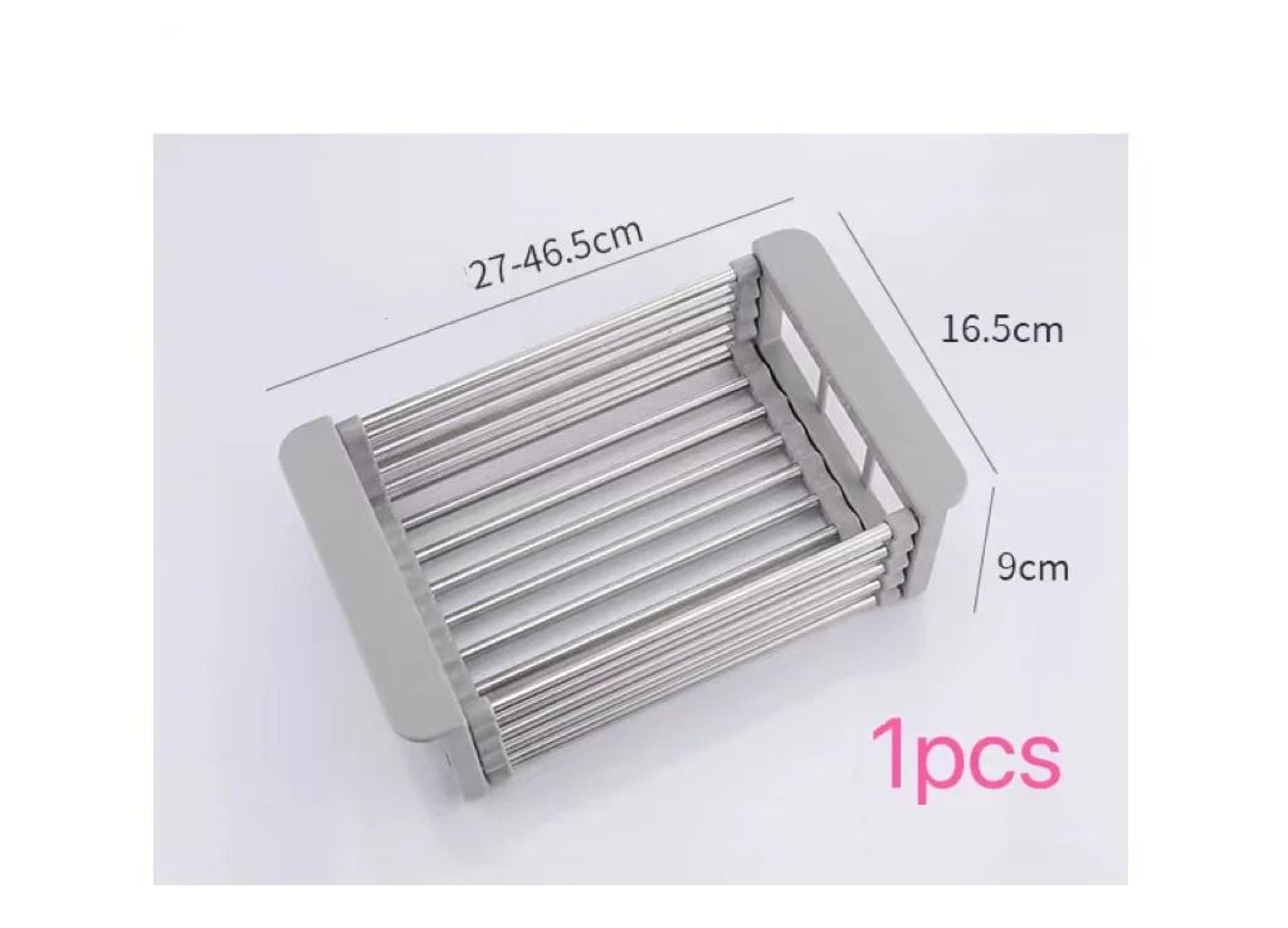 Expandable Dish Drying Rack With Adjustable Arms  OvertheSink Vegetable Fruit  Pasta Drainer 6