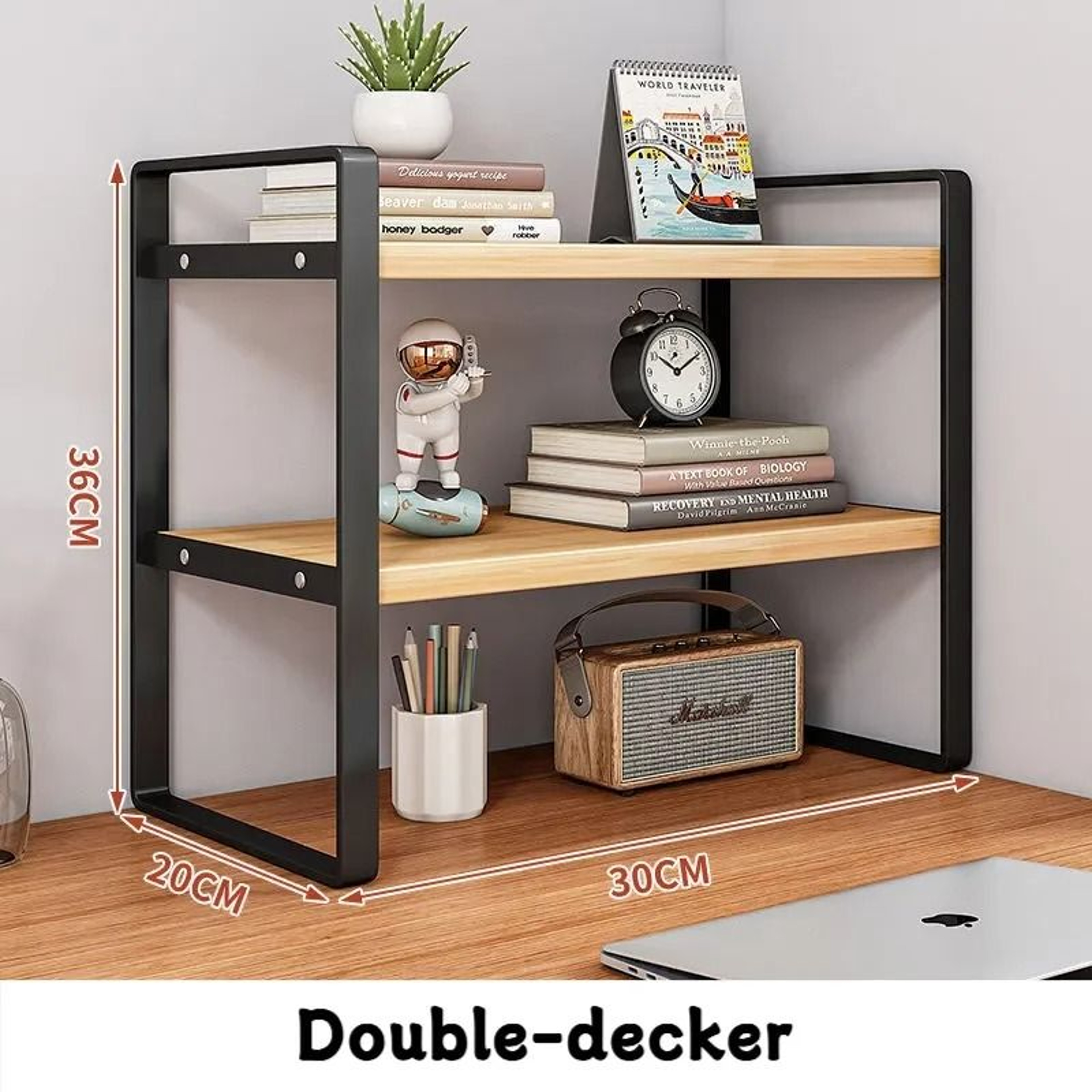 Iron Office Desk Storage Rack  MultiTier Shelving Unit For Office Supplies Books  Decor 10