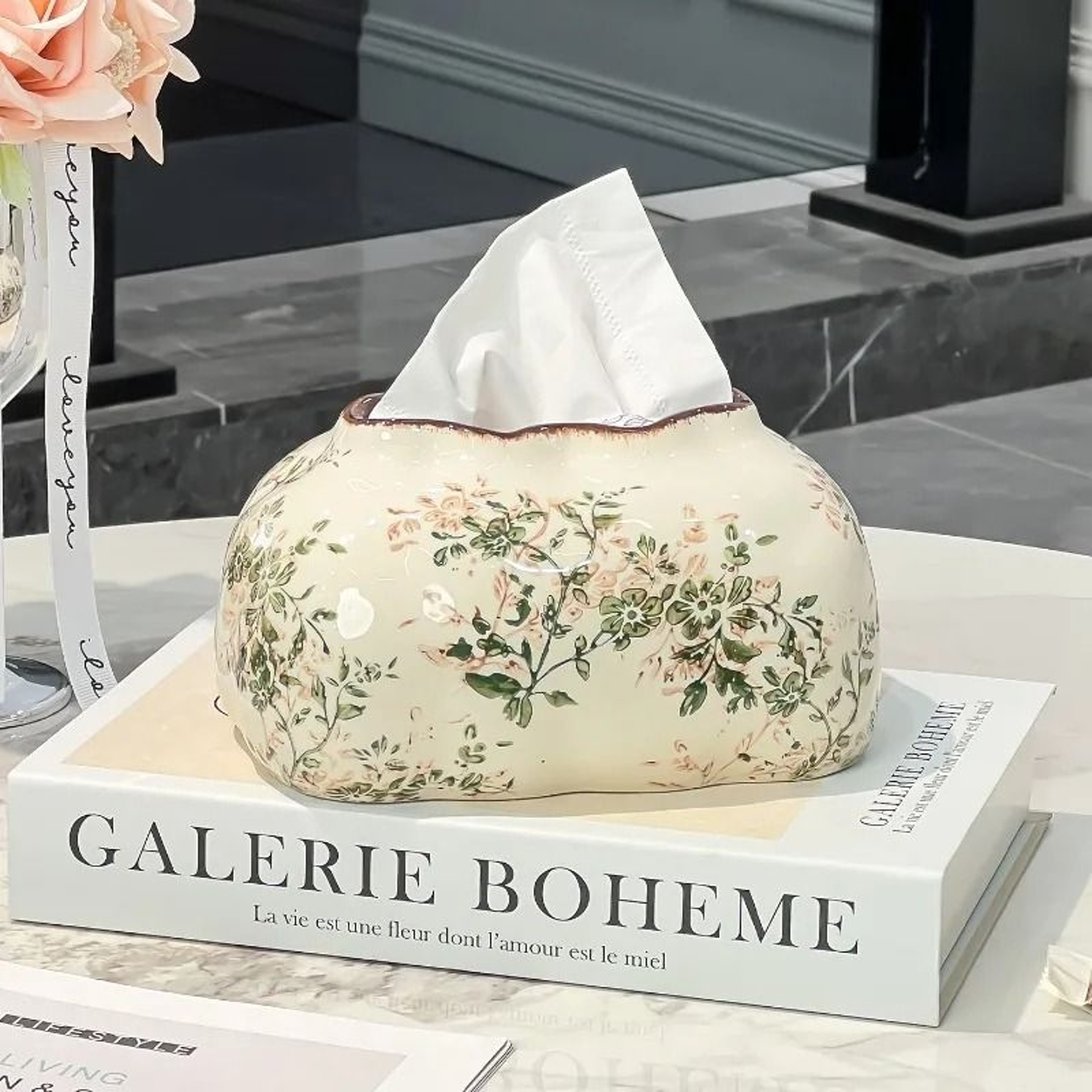 Fresh  Colorful Ceramic Tissue Box  Creative Napkin Organizer  Luxury Living Room Decor 2