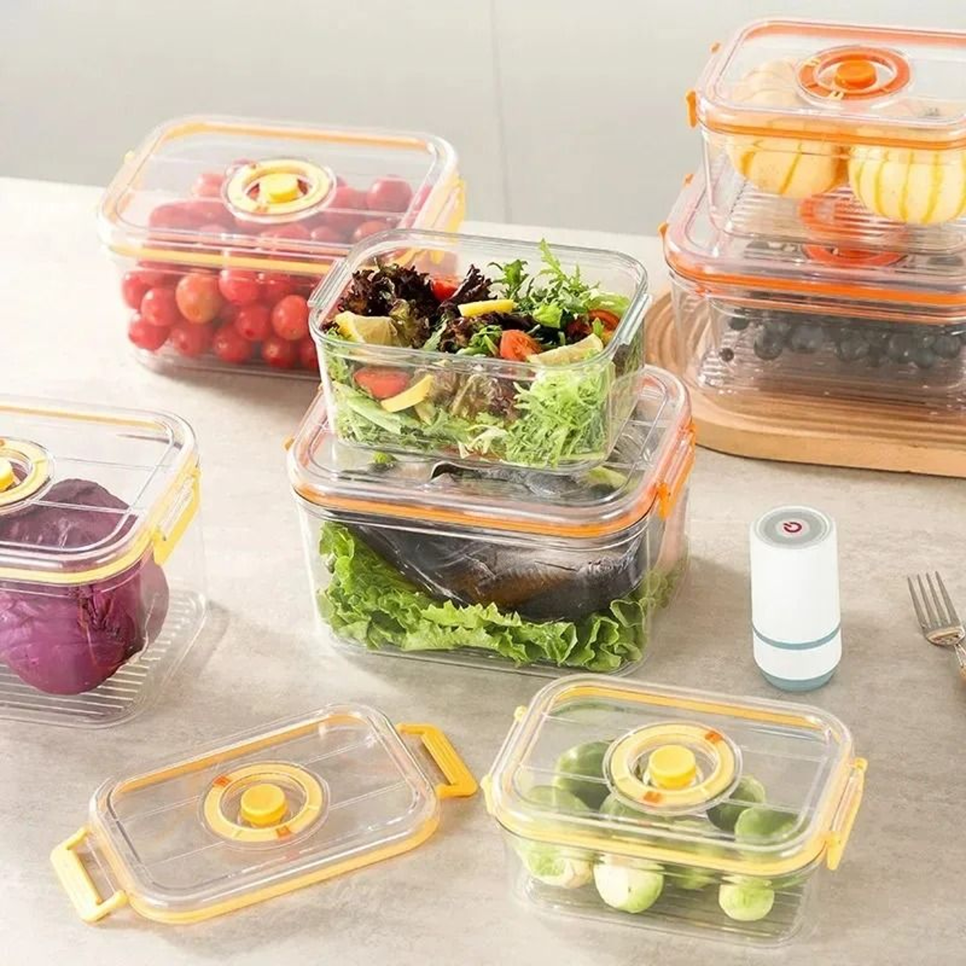 Vacuum Food Storage Container  Microwavable Airtight Refrigerator Bento Box  Sealed Kitchen Caniste 1