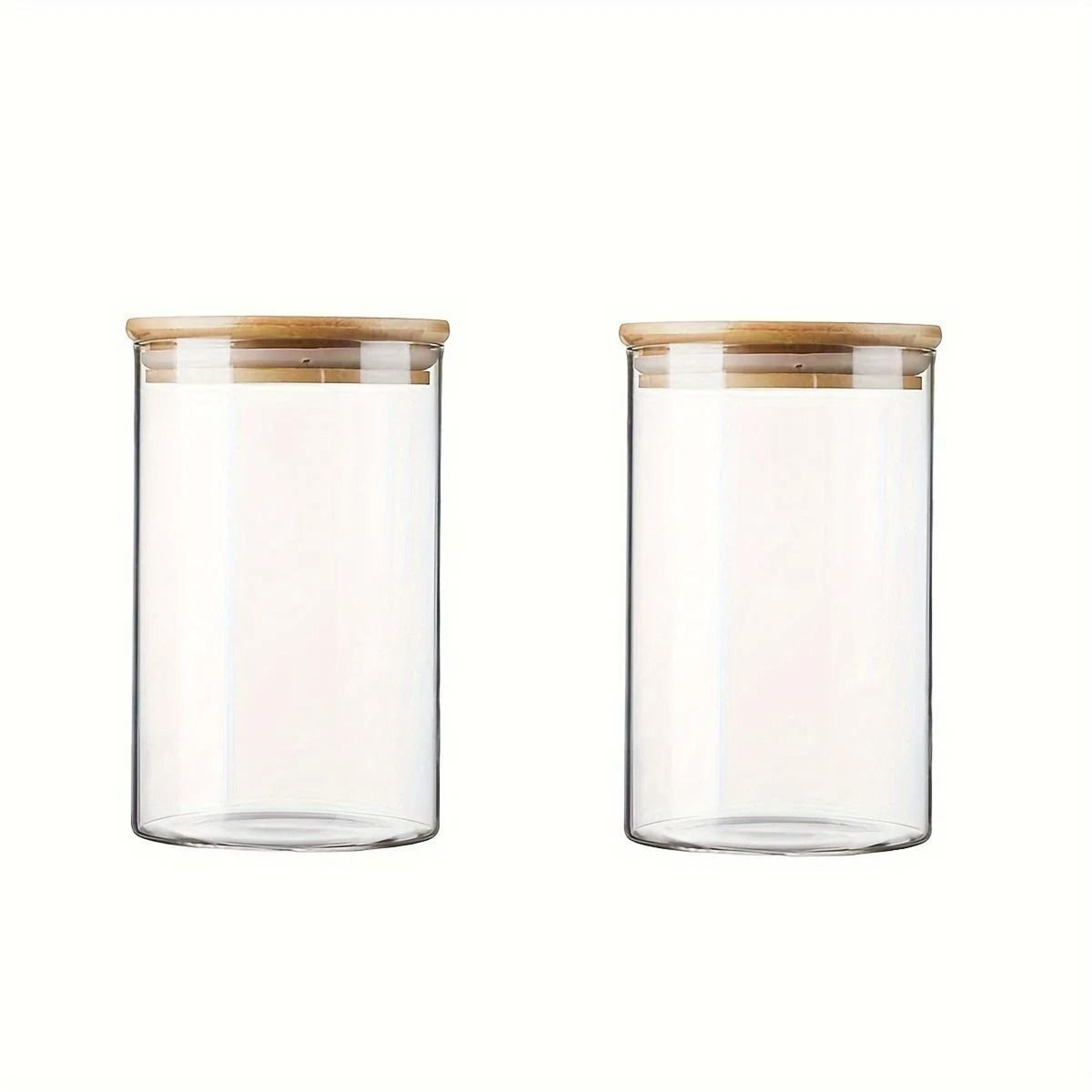 Glass Food Storage Jar Set  Airtight Kitchen Containers With EcoFriendly Bamboo Lids 8