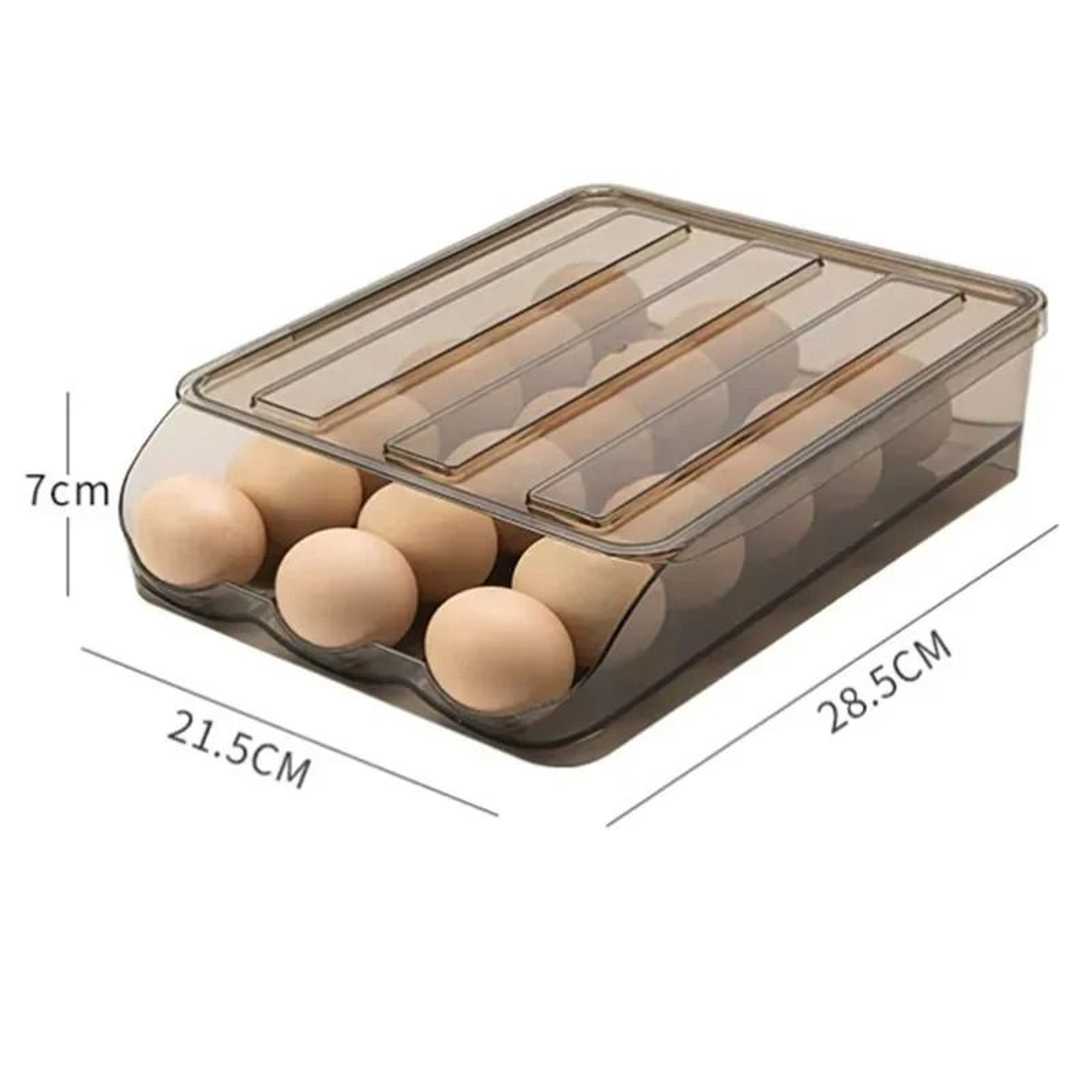Automatic Rolling MultiTier Egg Box  Refrigerator GravityFed FreshKeeping Storage Rack Holder 9