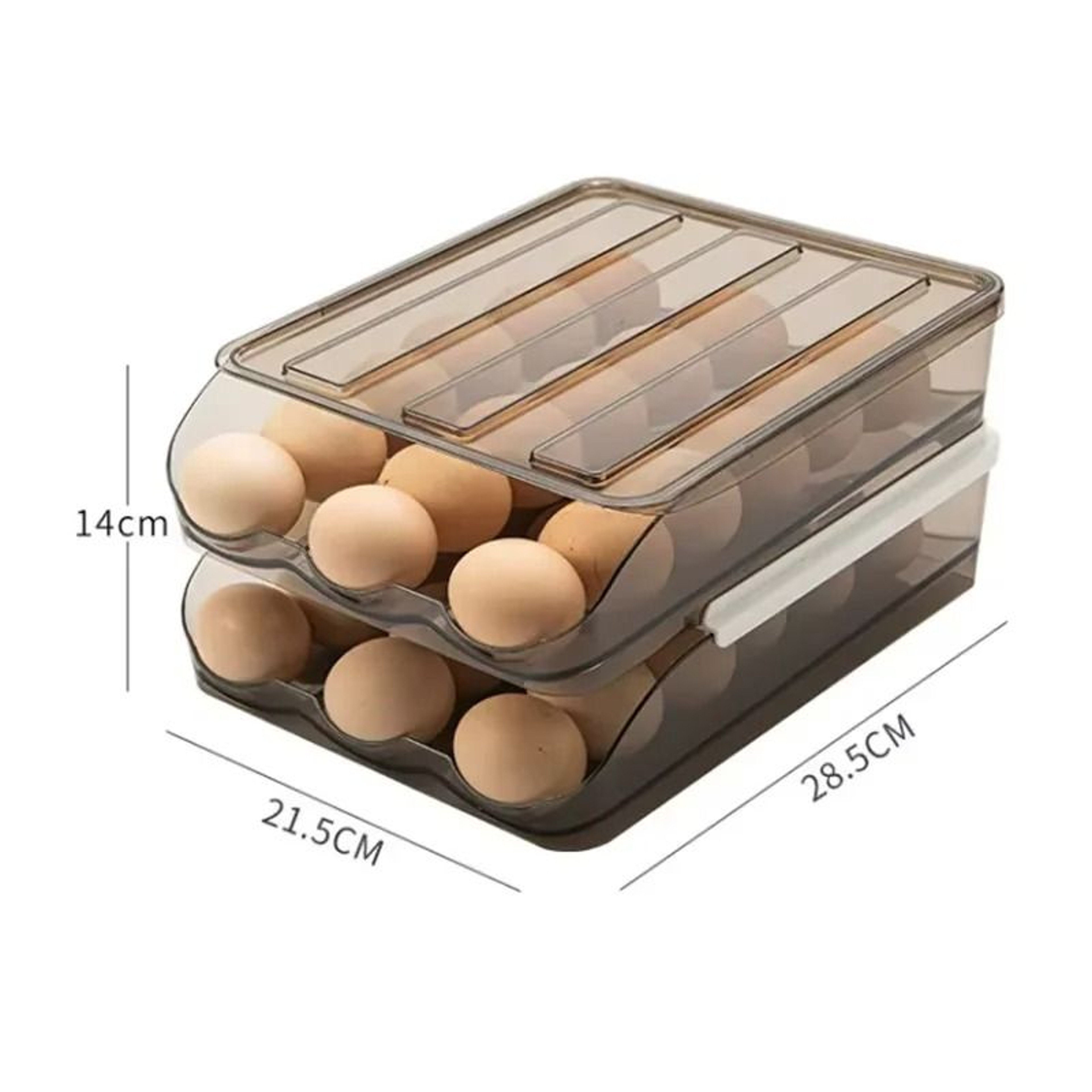 Automatic Rolling MultiTier Egg Box  Refrigerator GravityFed FreshKeeping Storage Rack Holder 10