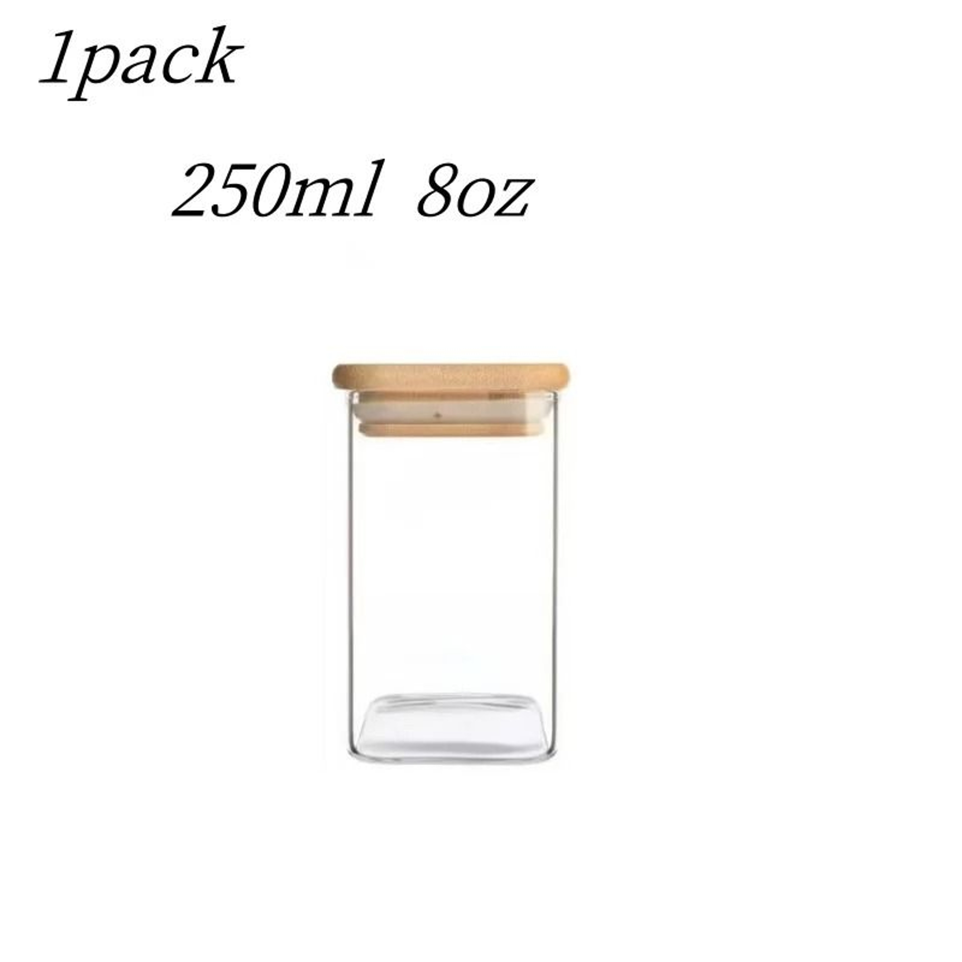 Square WideMouth Food Storage Containers  Stackable Sealed Glass Spice Jar Set  Coffee Bean Contain 6