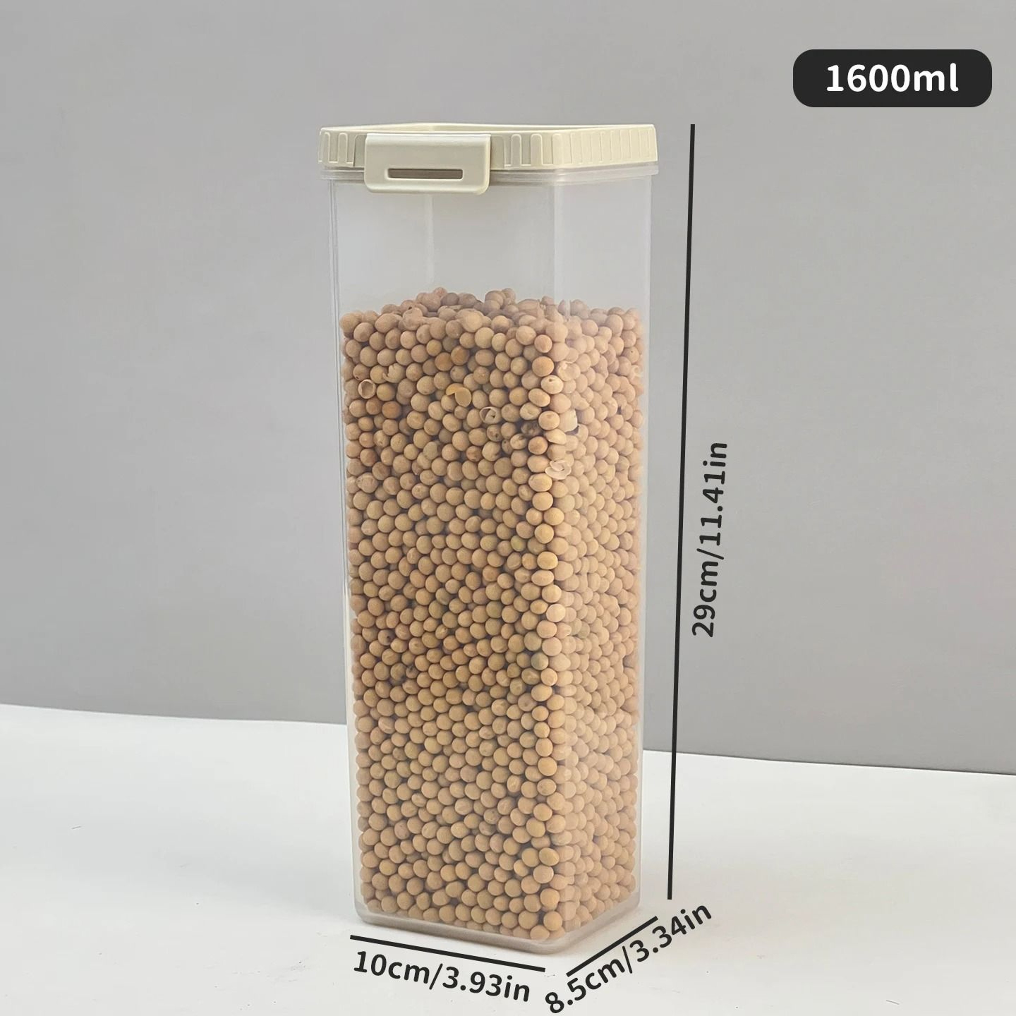 Plastic Cereals Storage Tank With Handle  MoistureProof Sealed Pasta Snack  Spice Container 9