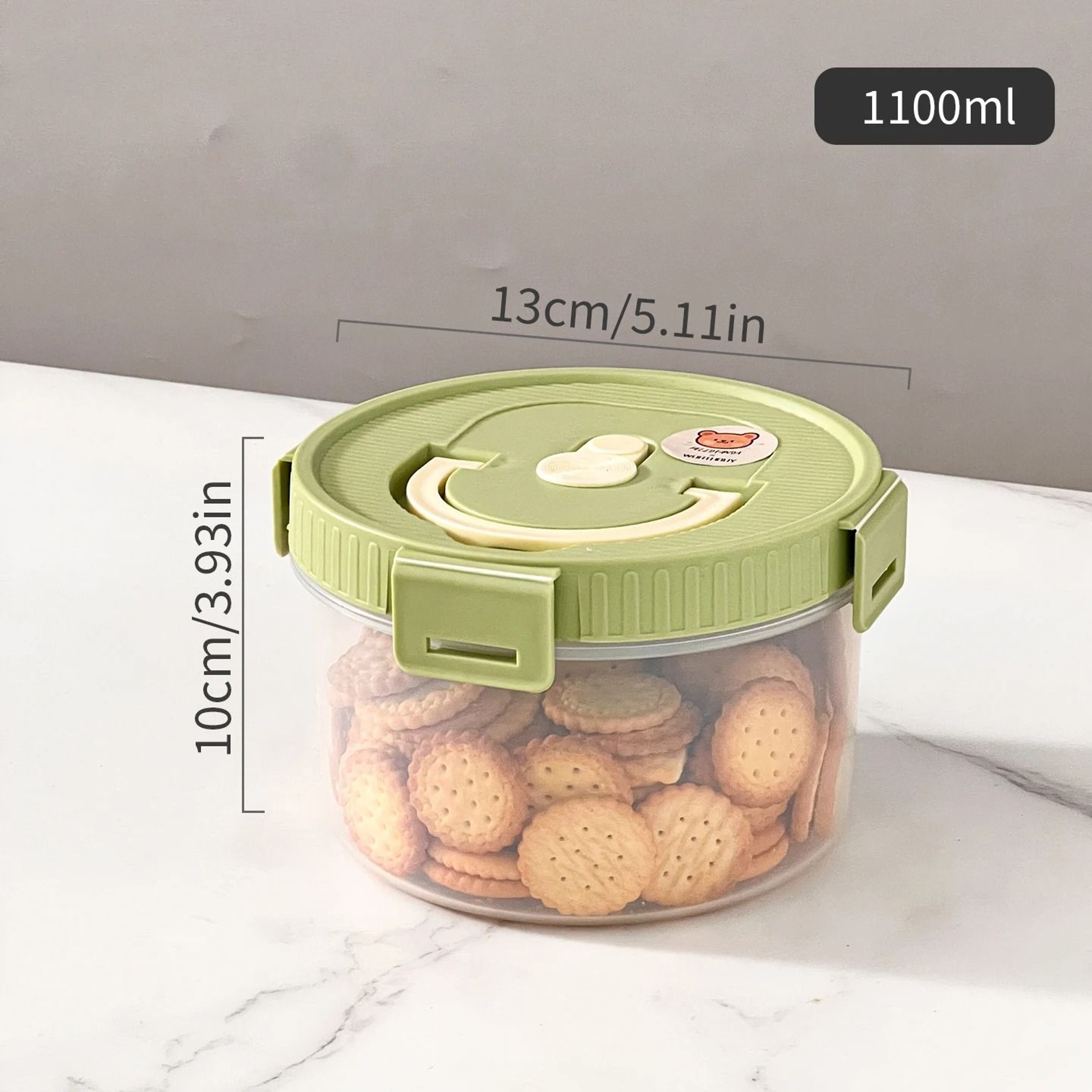 Plastic Cereals Storage Tank With Handle  MoistureProof Sealed Pasta Snack  Spice Container 17