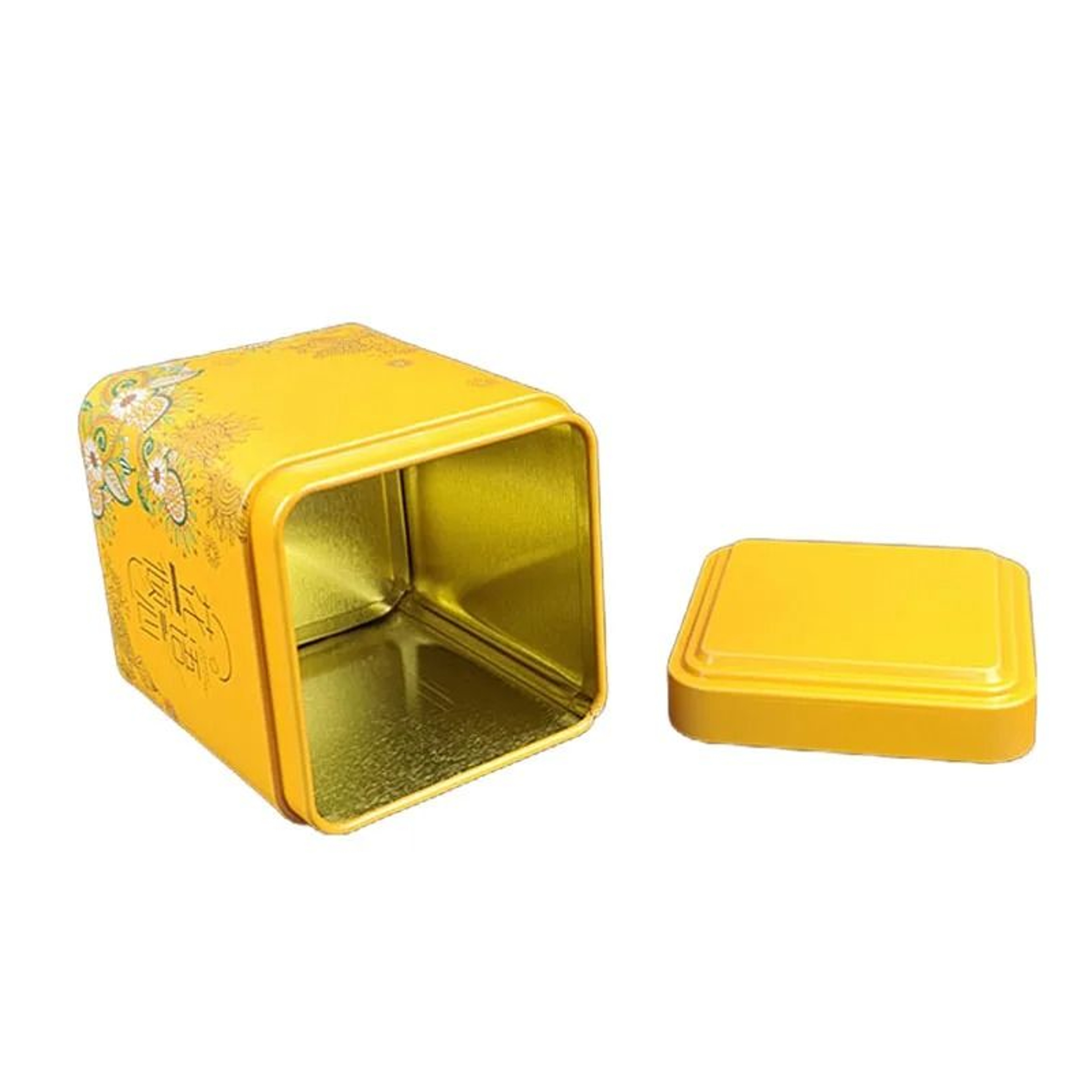 Vintage Square Iron Tea Tin Container 1