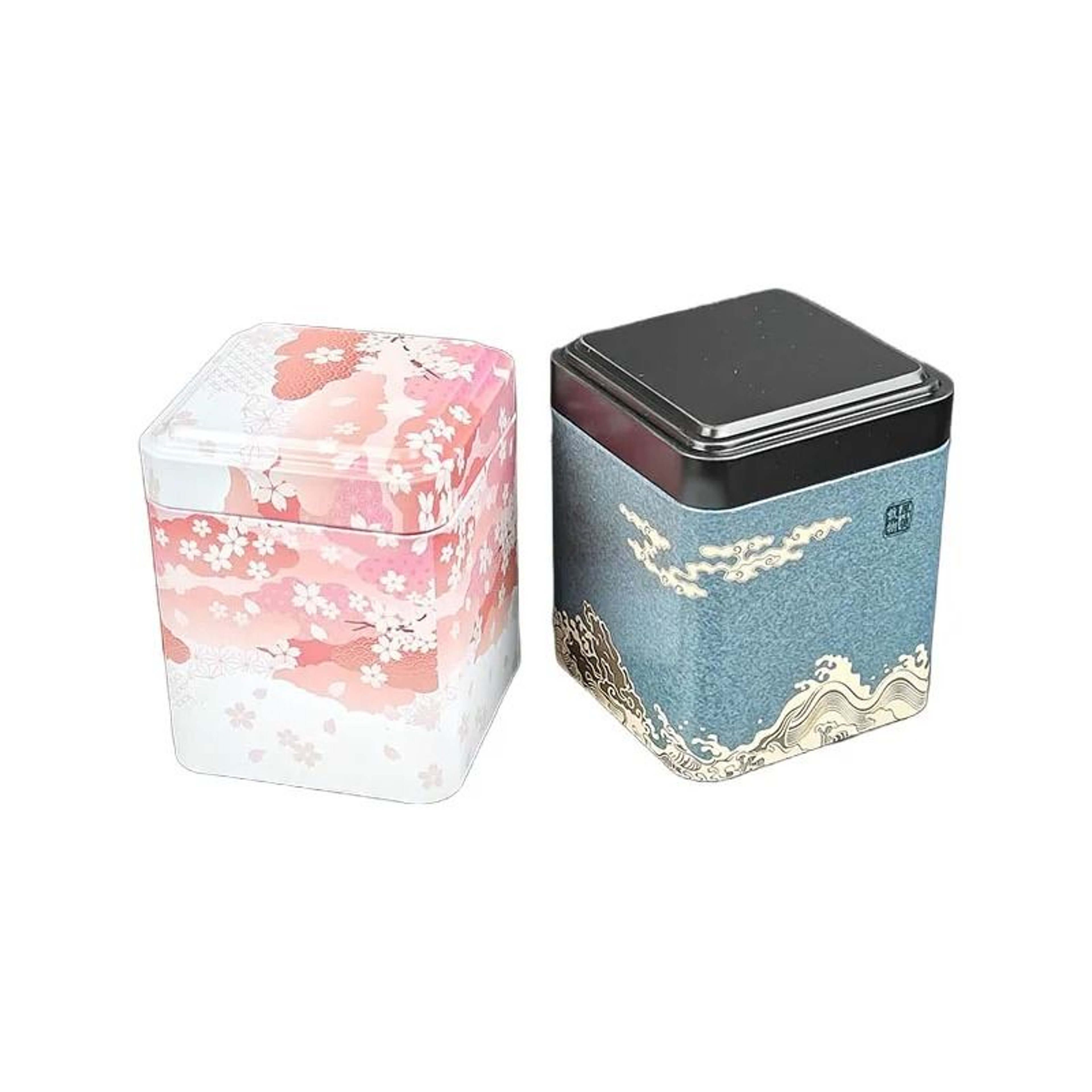 Vintage Square Iron Tea Tin Container 3