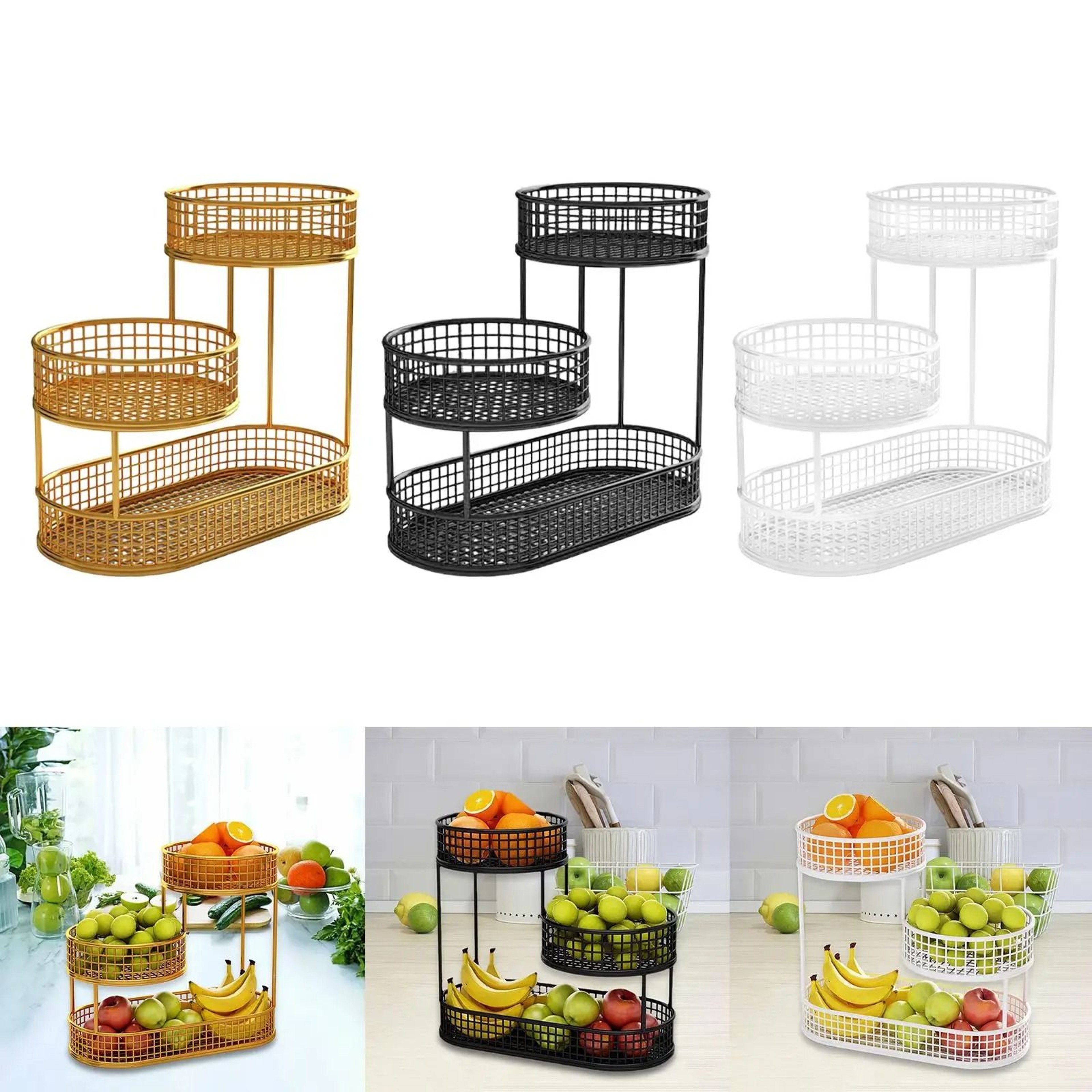 Countertop Metal Wire Fruit Basket  SpaceSaving Serving Stand 0