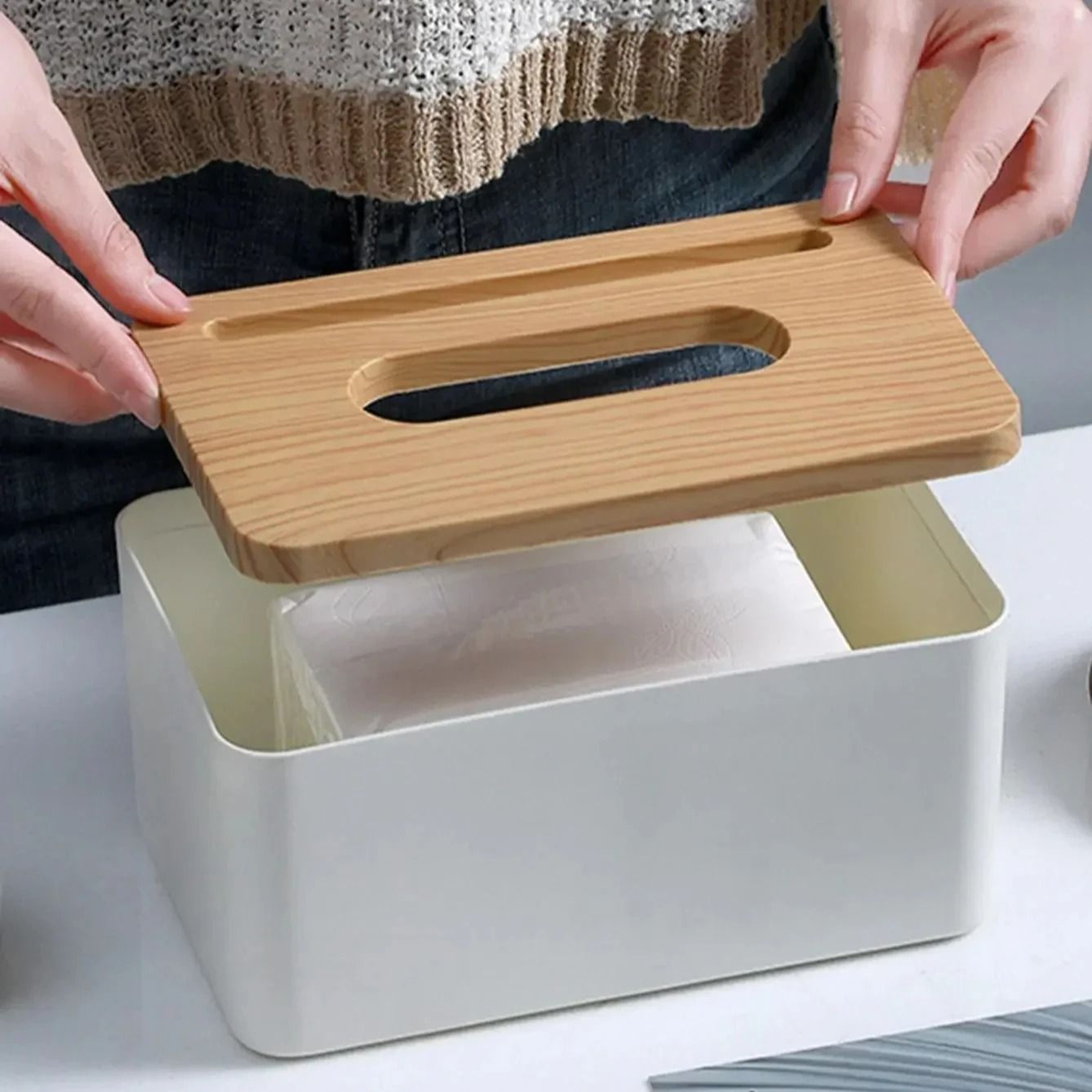 Creative SpringLoaded Automatic Lift Tissue Box Holder Bracket 0