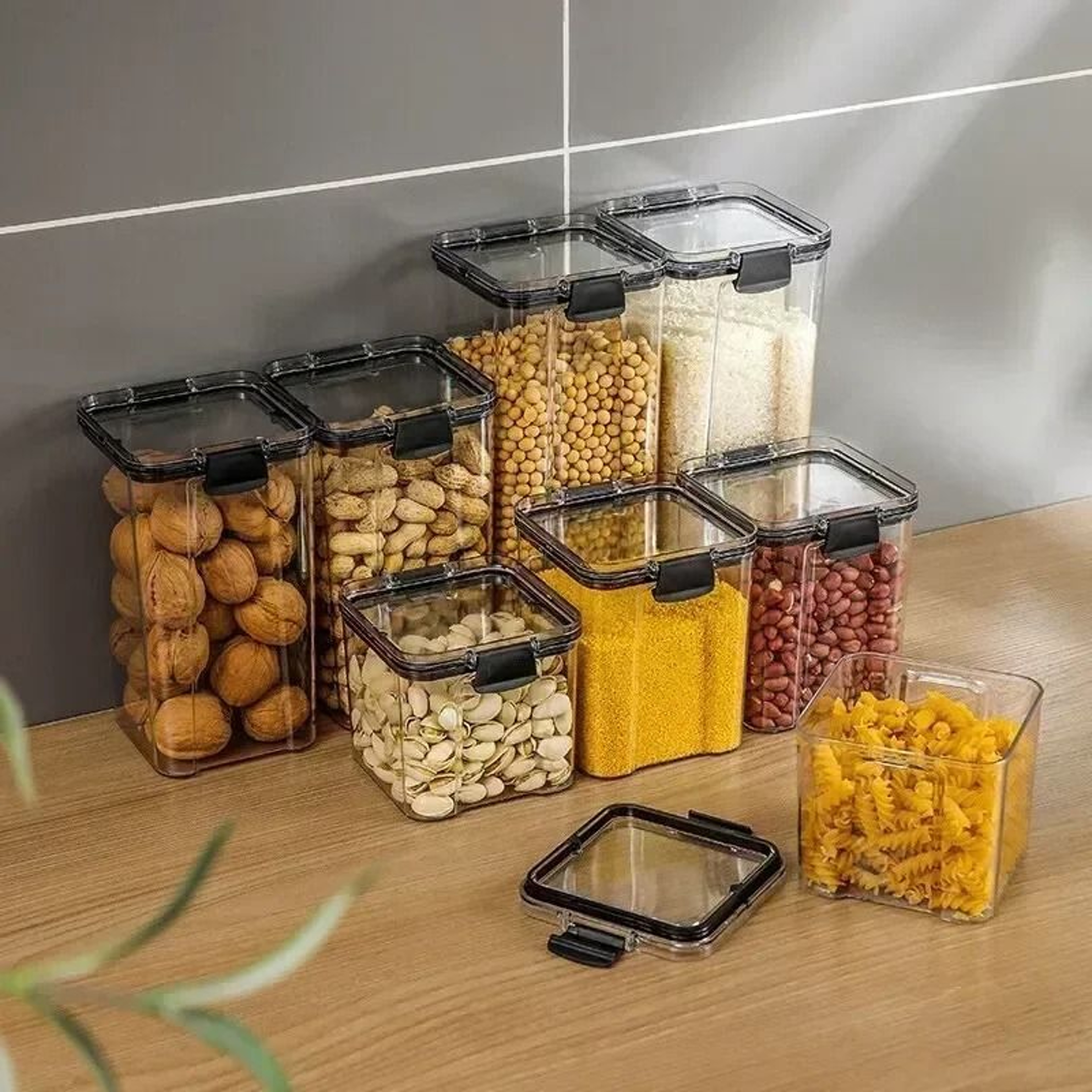 Stackable Sealed Kitchen Jars And Multigrain Food Storage Containers 3