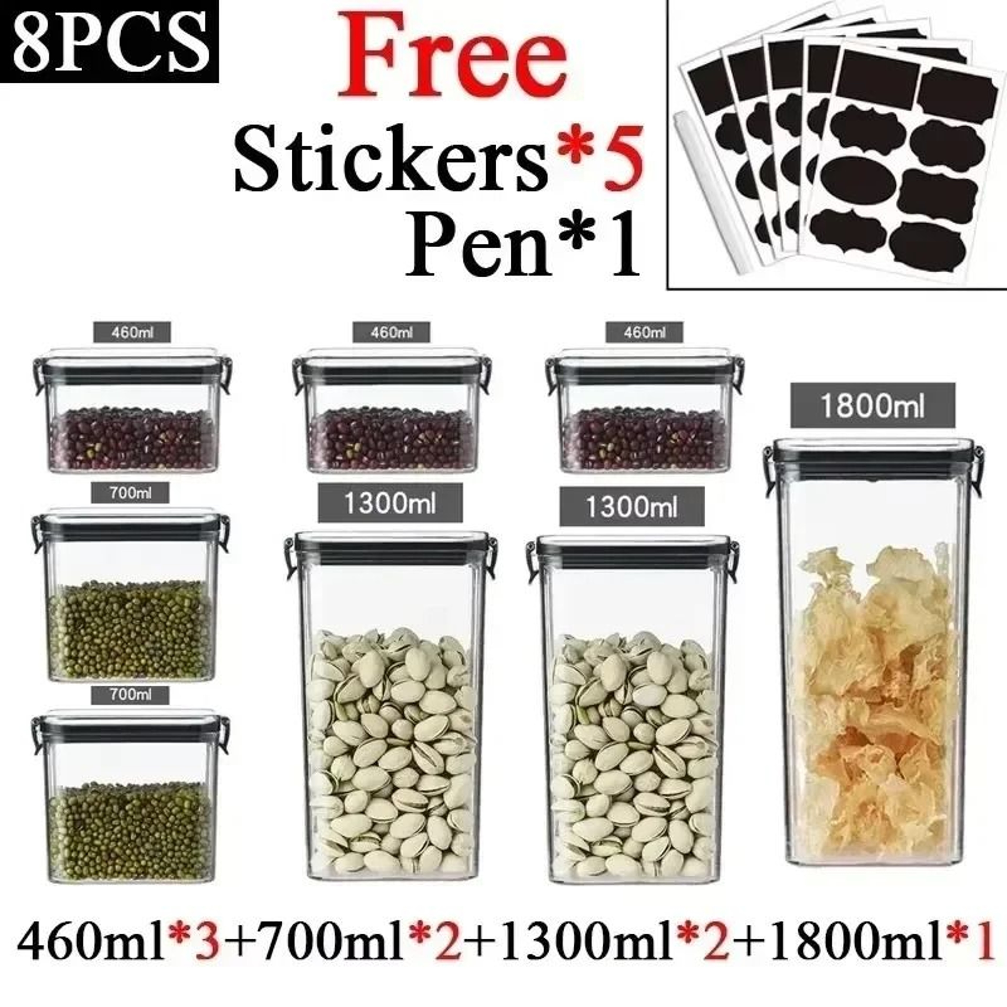Stackable Sealed Kitchen Jars And Multigrain Food Storage Containers 24