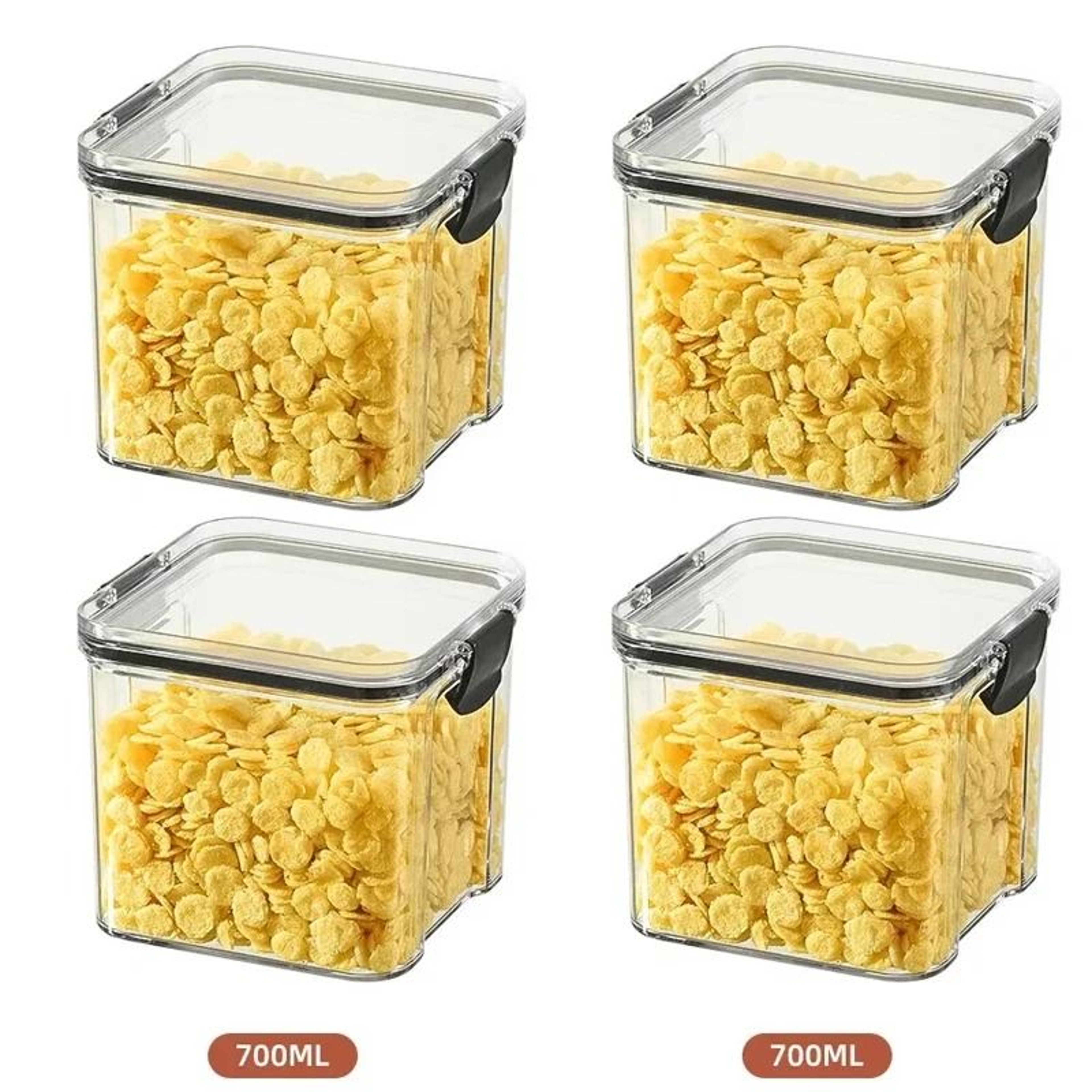 Thick Sealed Storage Tank  Transparent Square Kitchen Grain Container 12