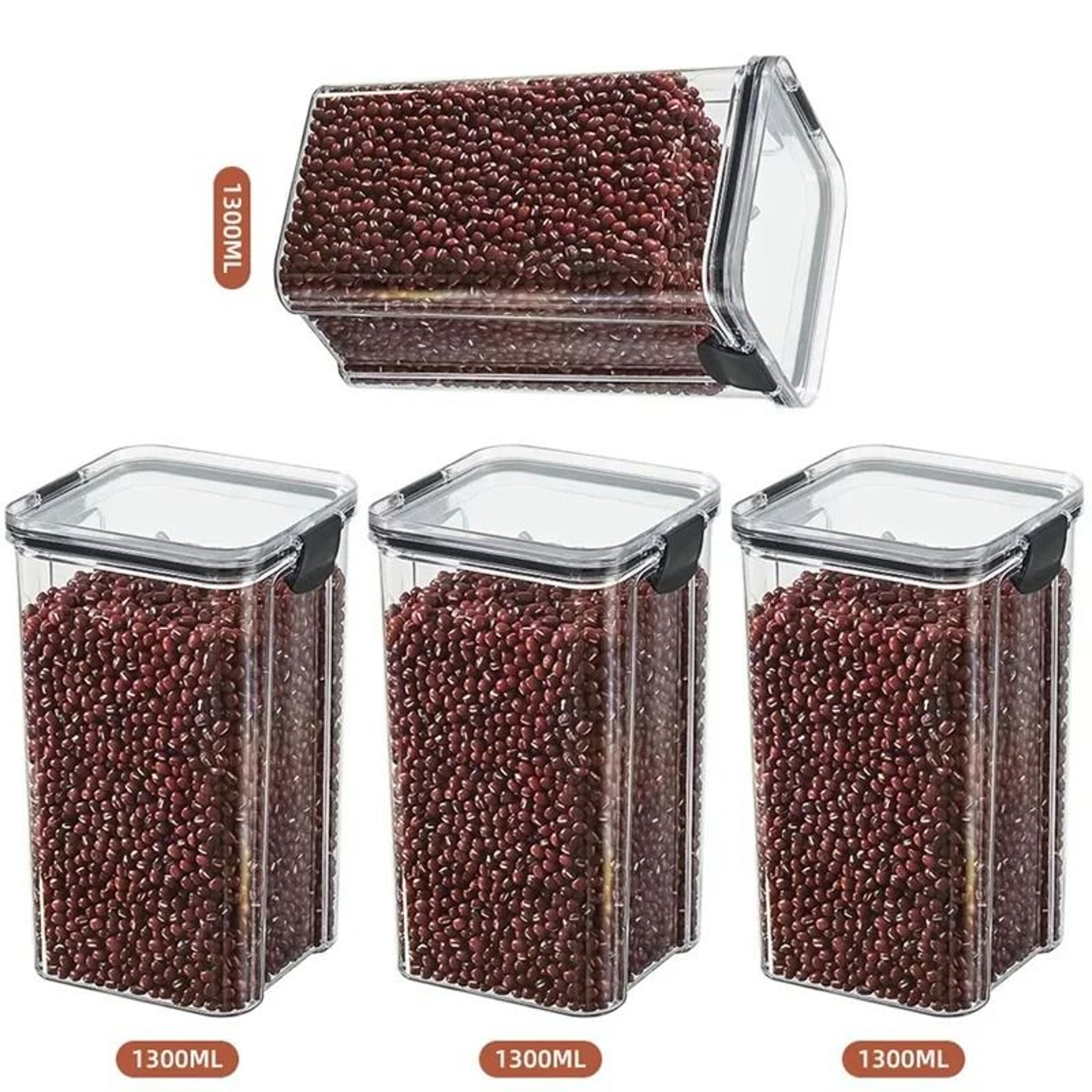 Thick Sealed Storage Tank  Transparent Square Kitchen Grain Container 14
