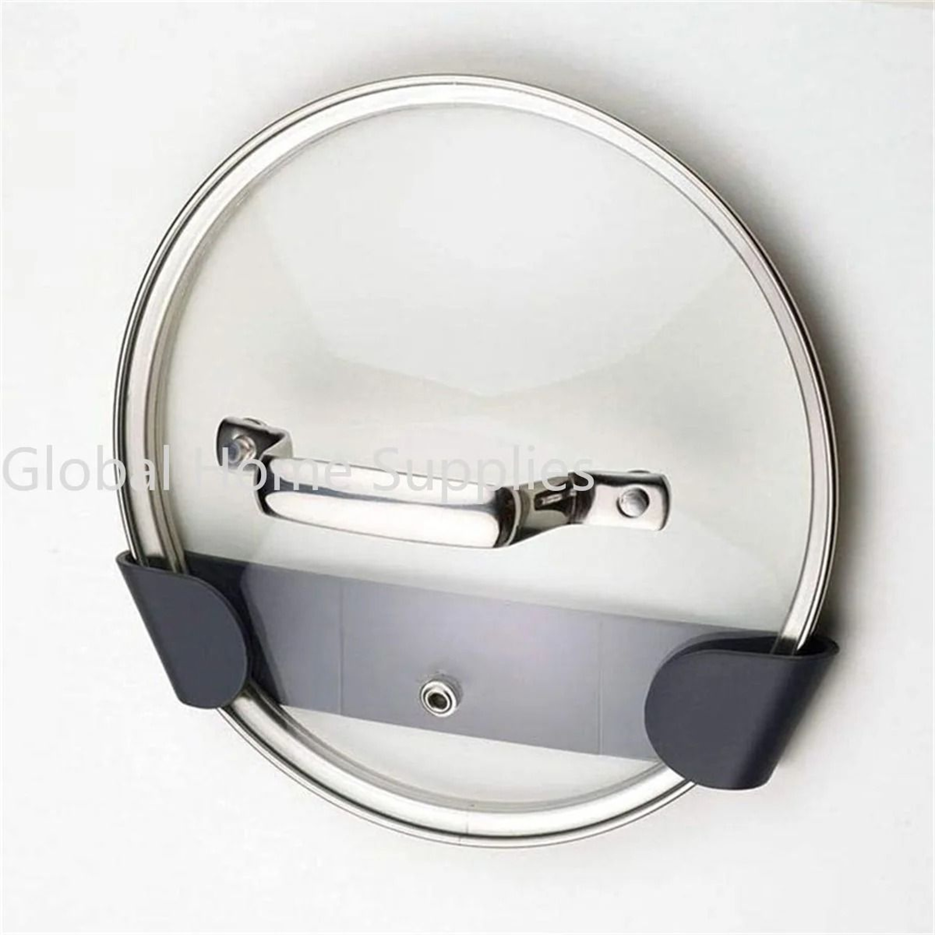SelfAdhesive WallMounted Pot Rack  Pan Lid Storage Holder Set 2