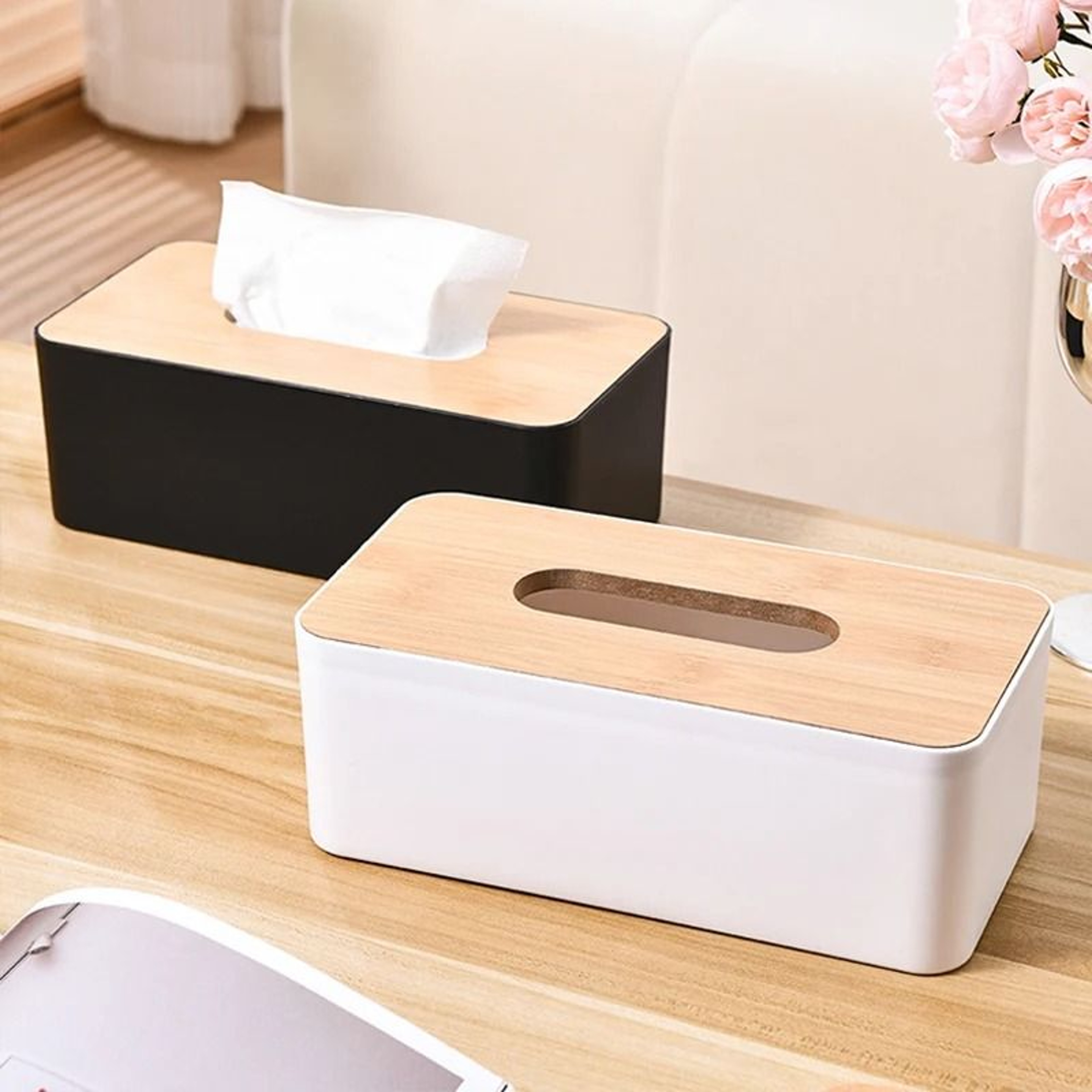 Premium Minimalist Rectangular Tissue Box  Detachable Household Paper Dispenser 5