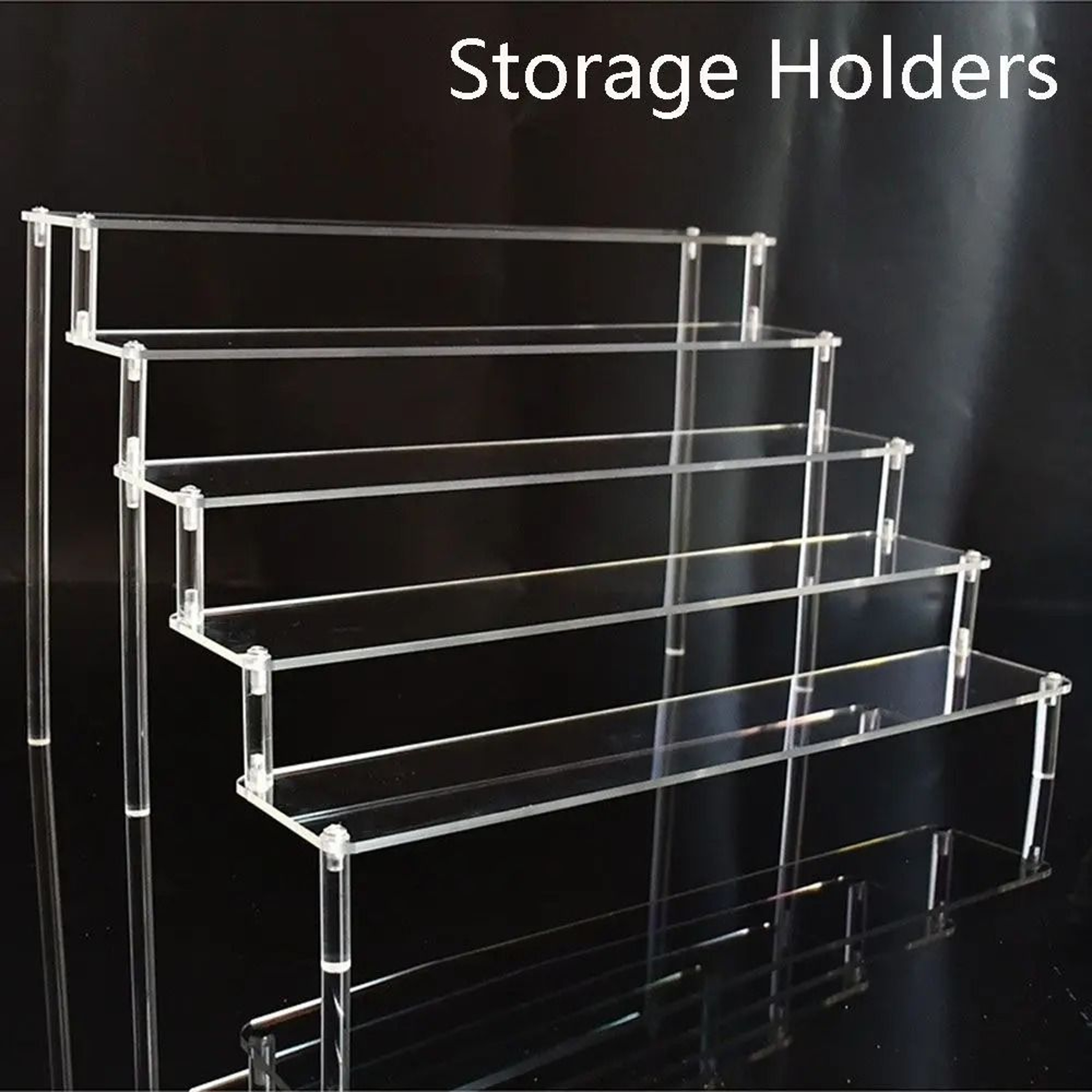 Premium Clear Acrylic Riser Display Stand  Figurine Storage Shelf 5