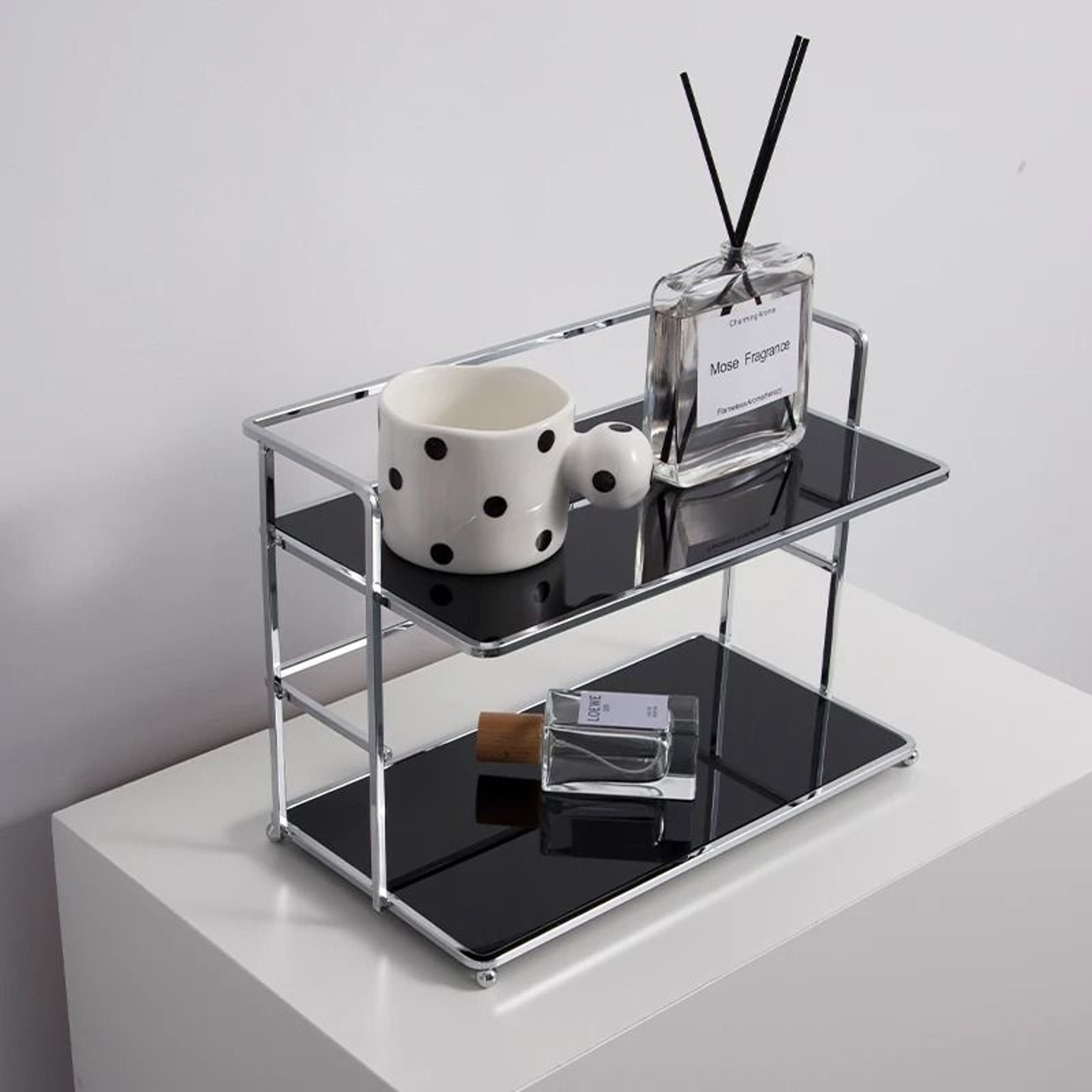 Premium DoubleLayer Acrylic Desktop Storage Rack  MultiFunctional Cup Organizer 2