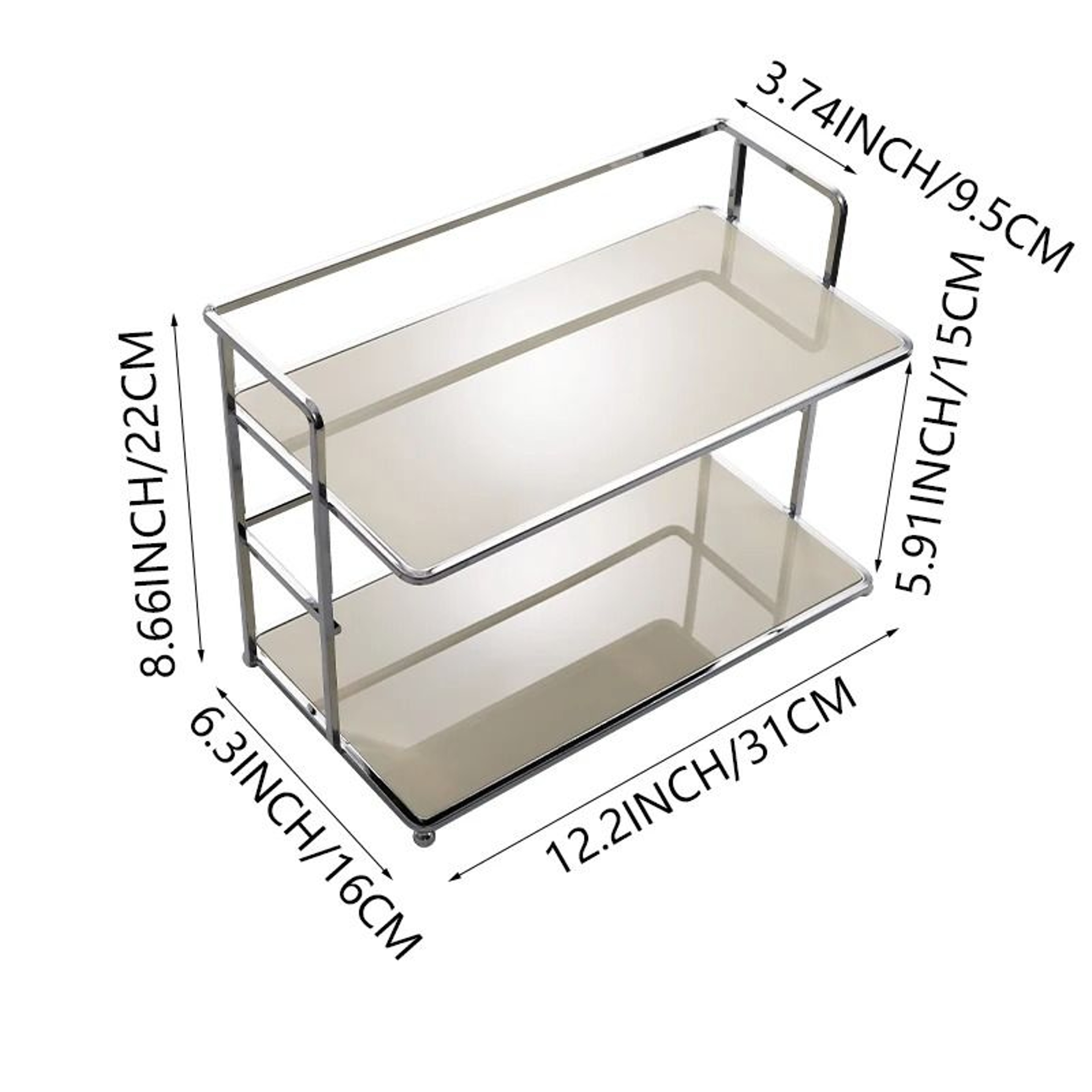Premium DoubleLayer Acrylic Desktop Storage Rack  MultiFunctional Cup Organizer 6