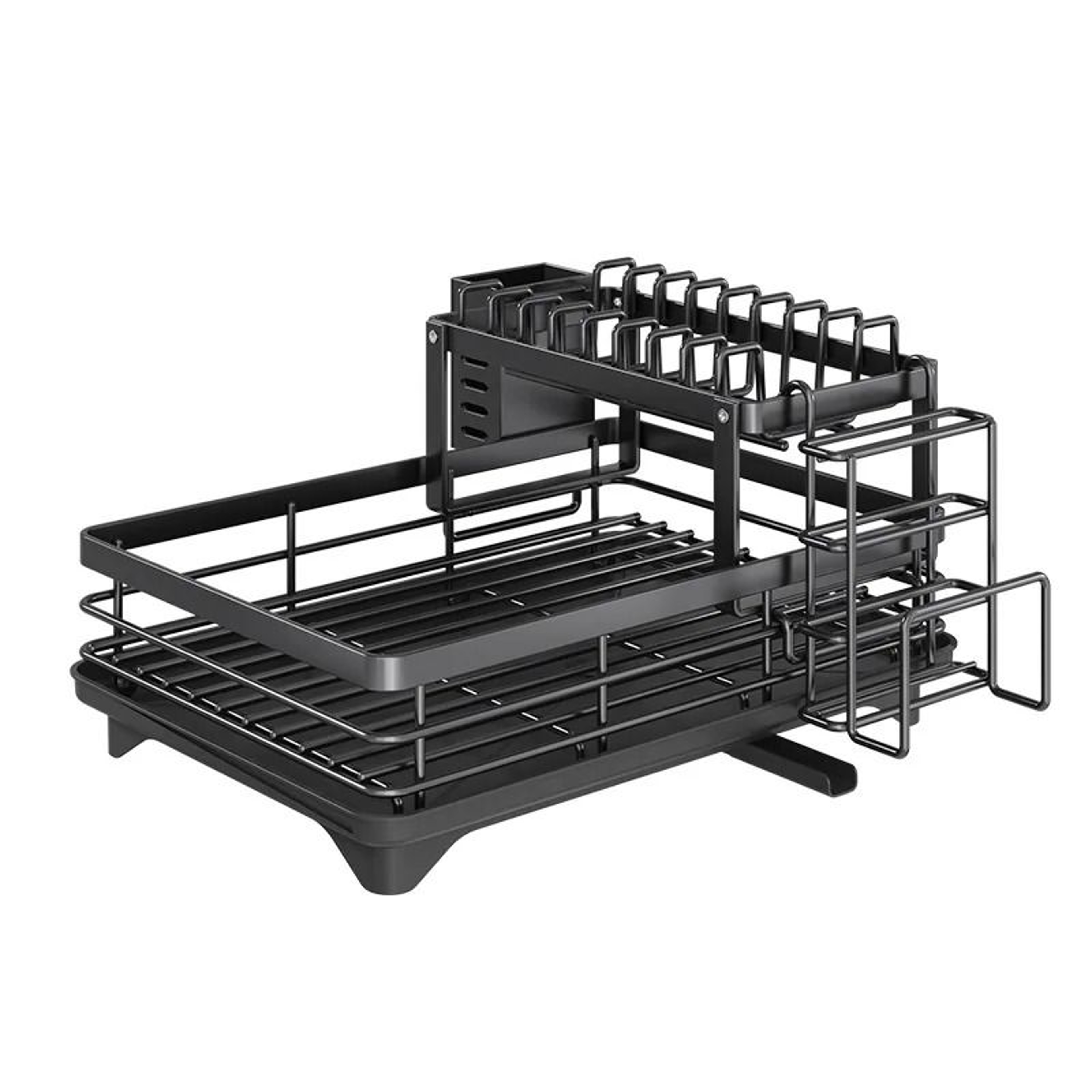 Kitchen Dish Drain Rack  Carbon Steel Tableware Storage System 5