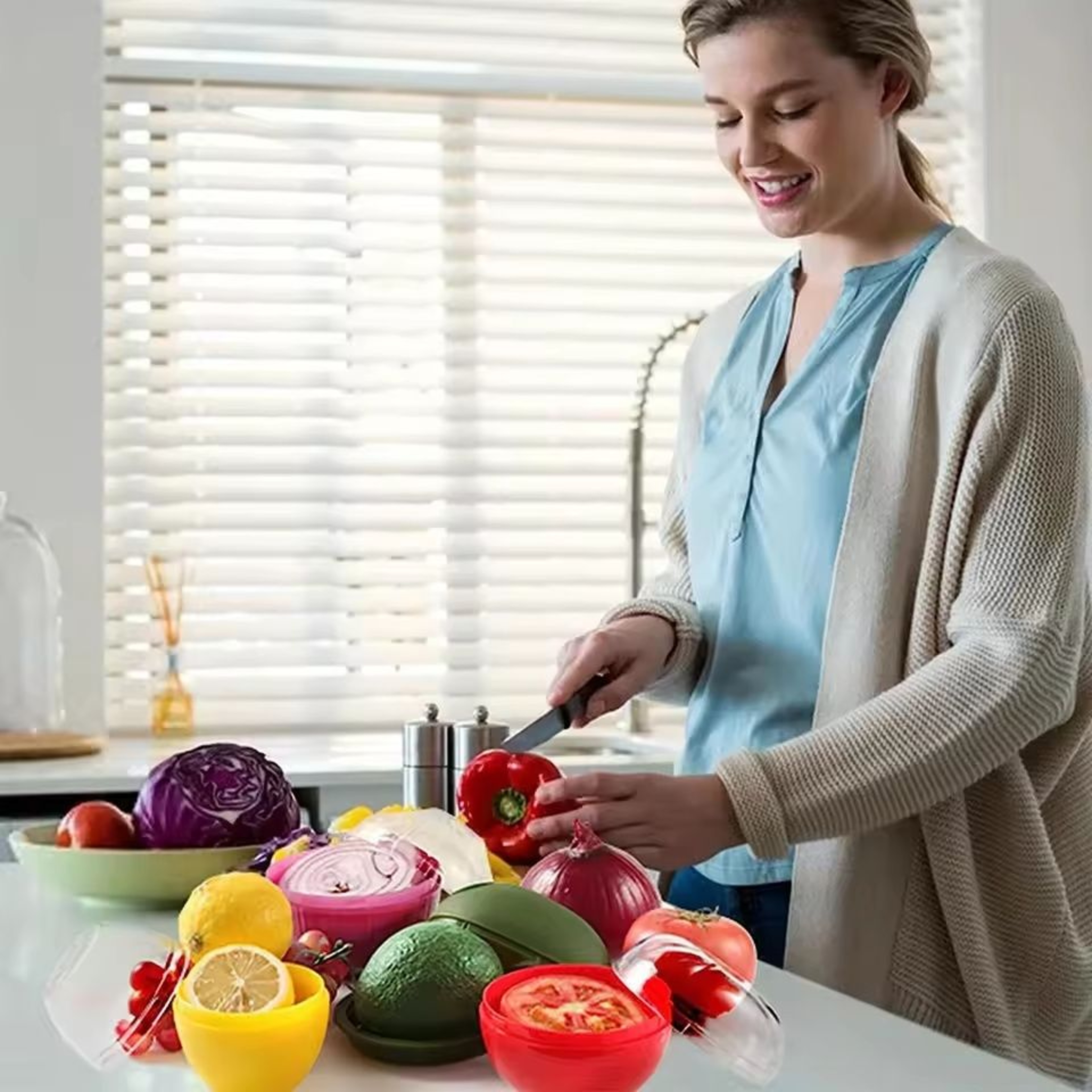 Plastic Food Storage Box  Vegetable FreshKeeping Crisper Container 2