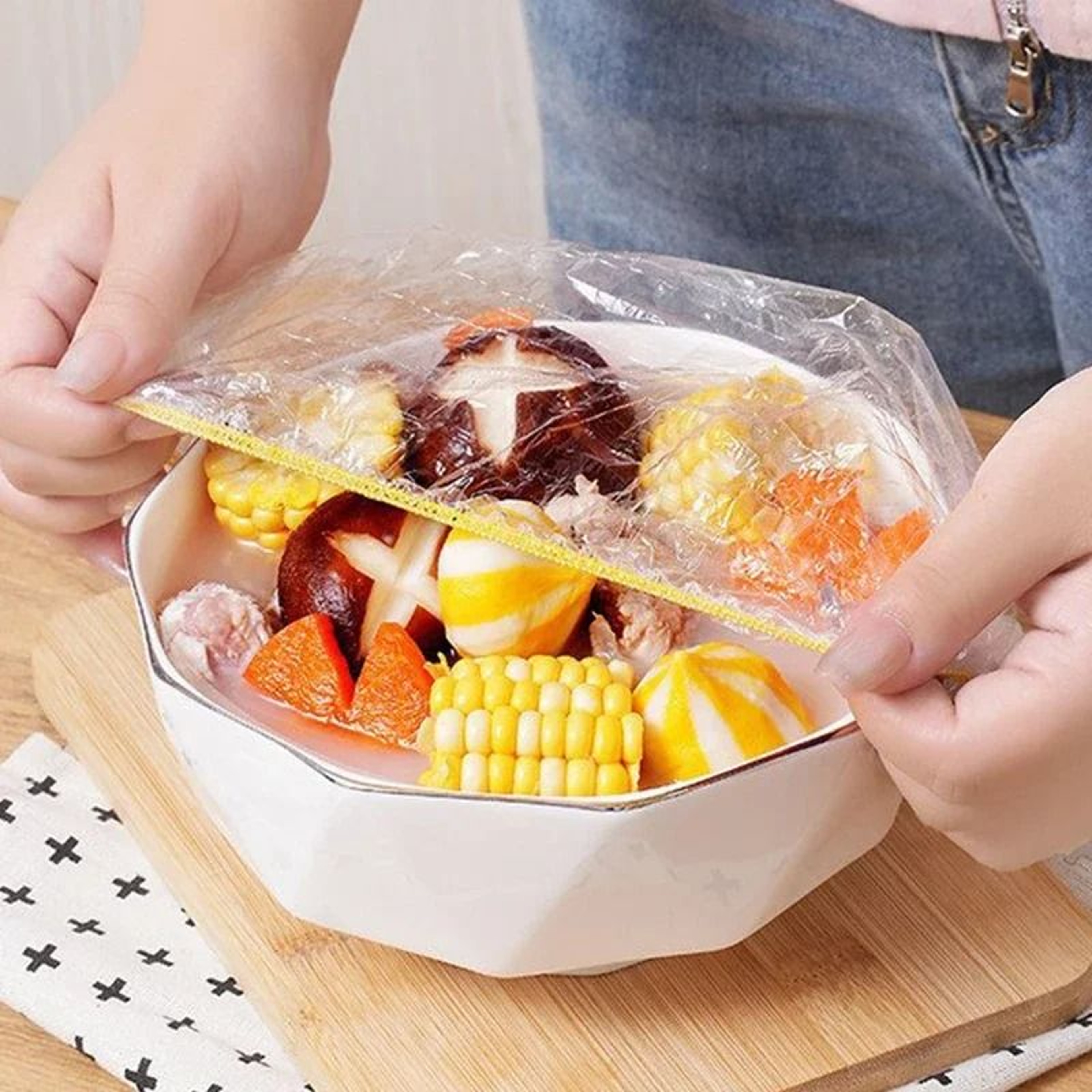Reusable Elastic Food Cover Bags  Durable Plastic Bowl Lids 1