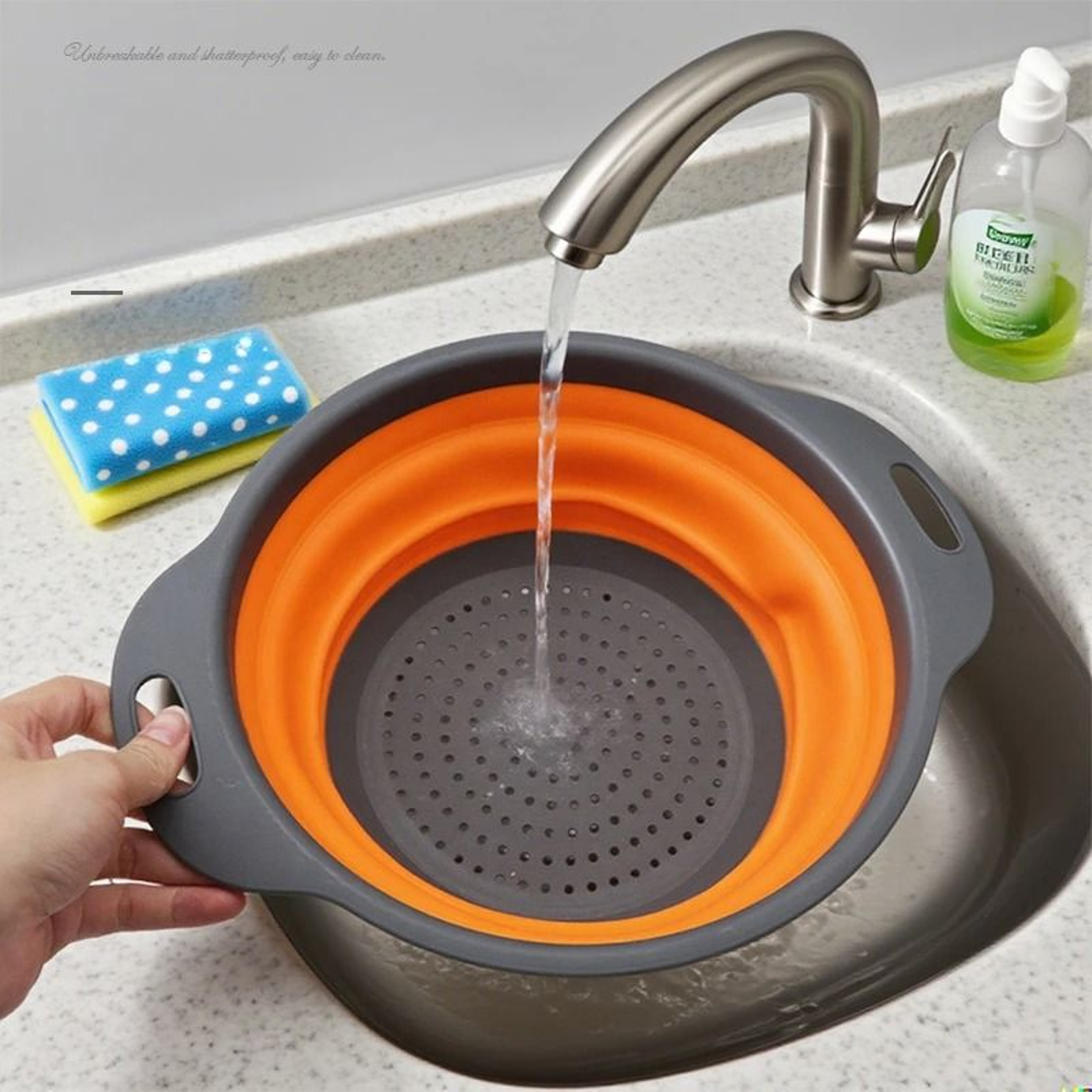 Home Foldable Drain Basket  MultiFunctional Kitchen Filter 2