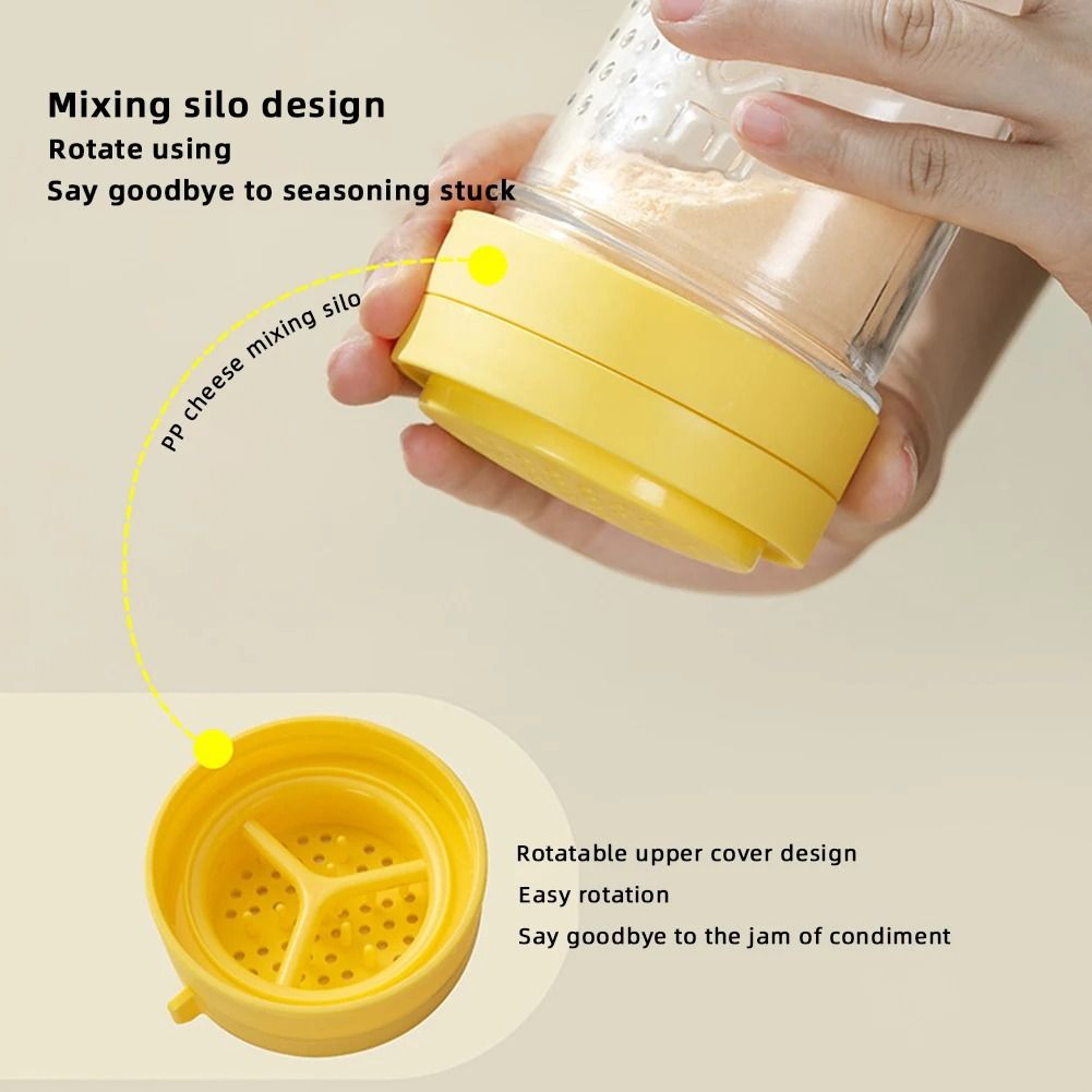 Grated Cheese Shaker Bottle  Clear Spice Dispenser 5