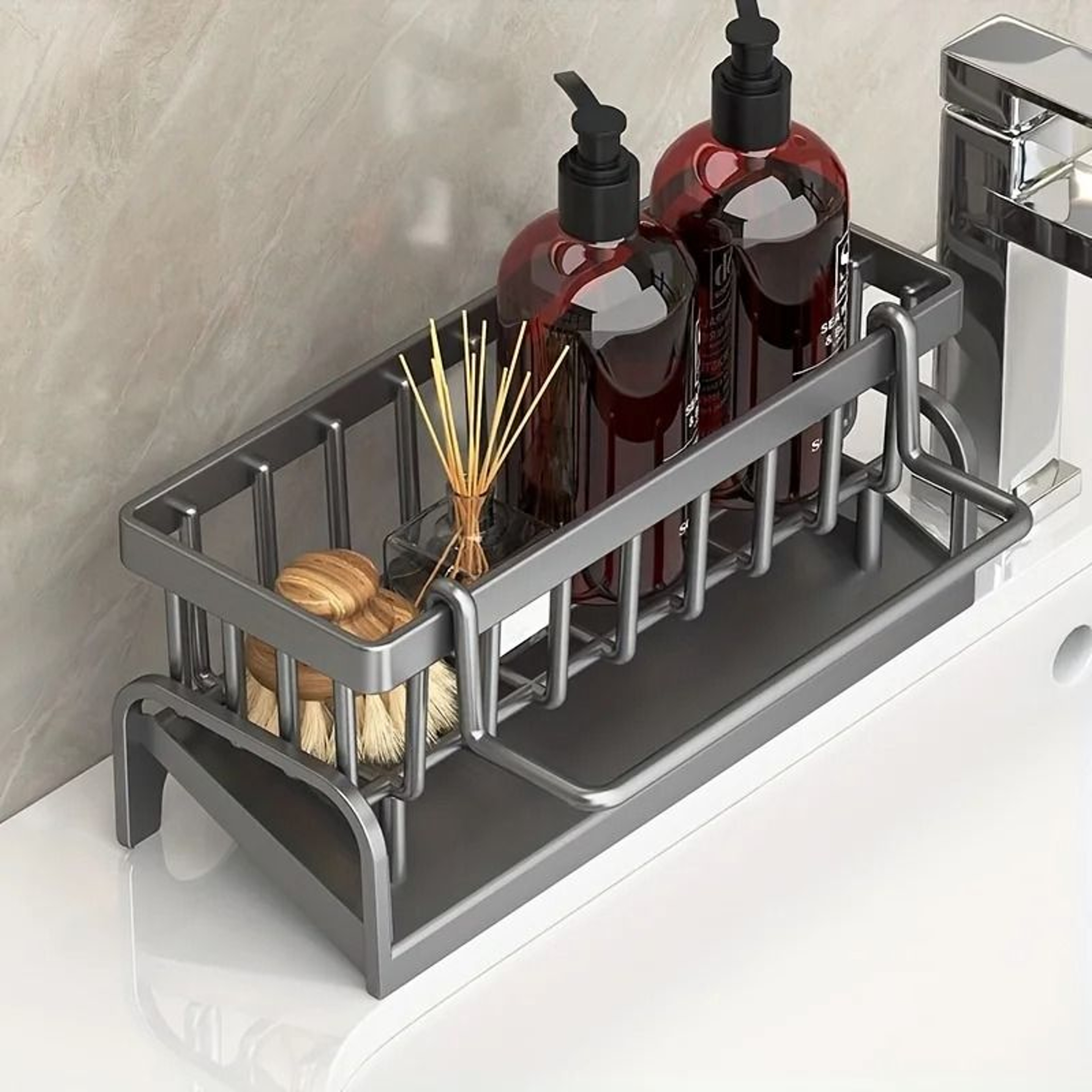 Durable Sponge Drain Rack  Dish Box Kitchen Organizer 2