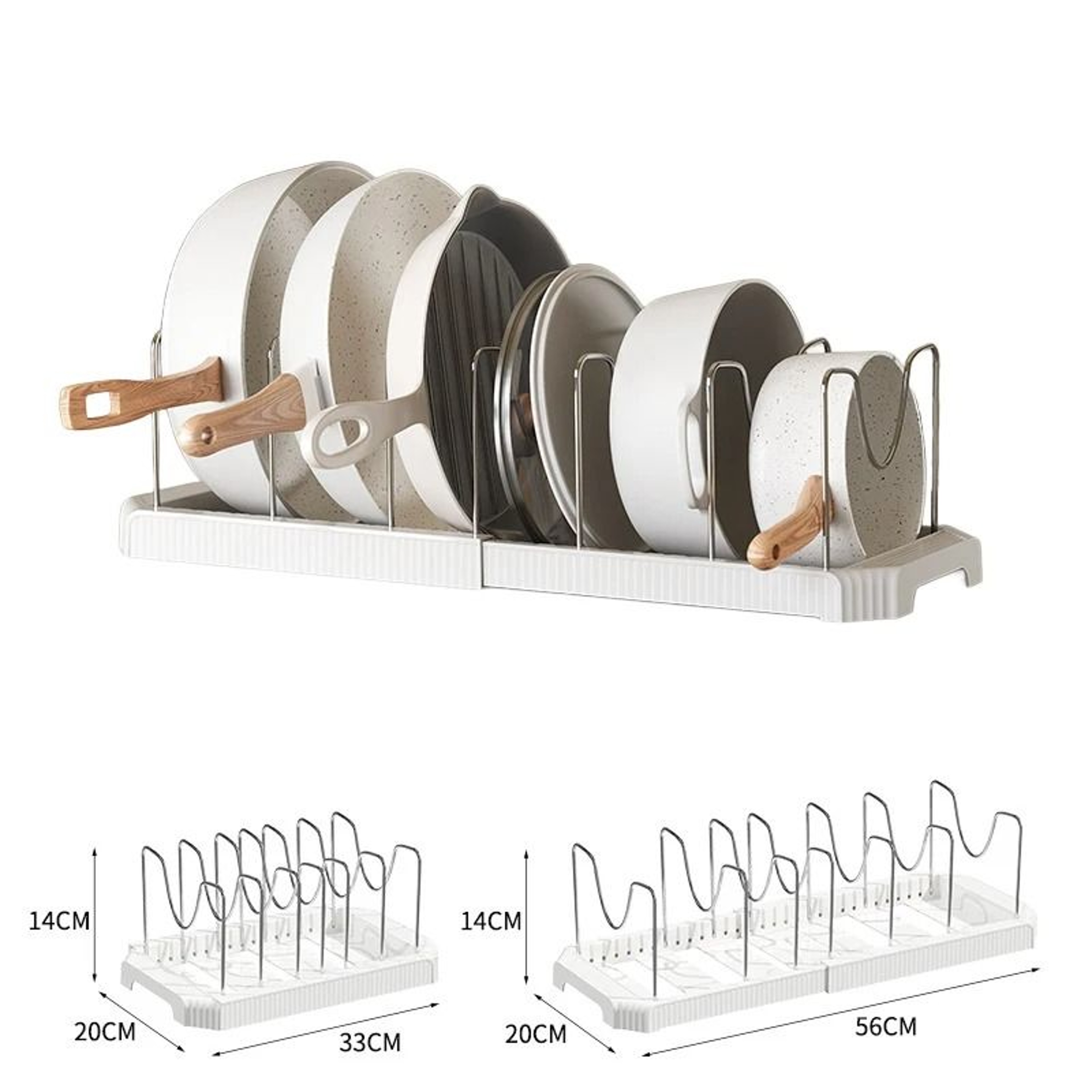 Kitchen Retractable Storage Rack  MultiFunctional Pot Cookware Cabinet Shelf 7