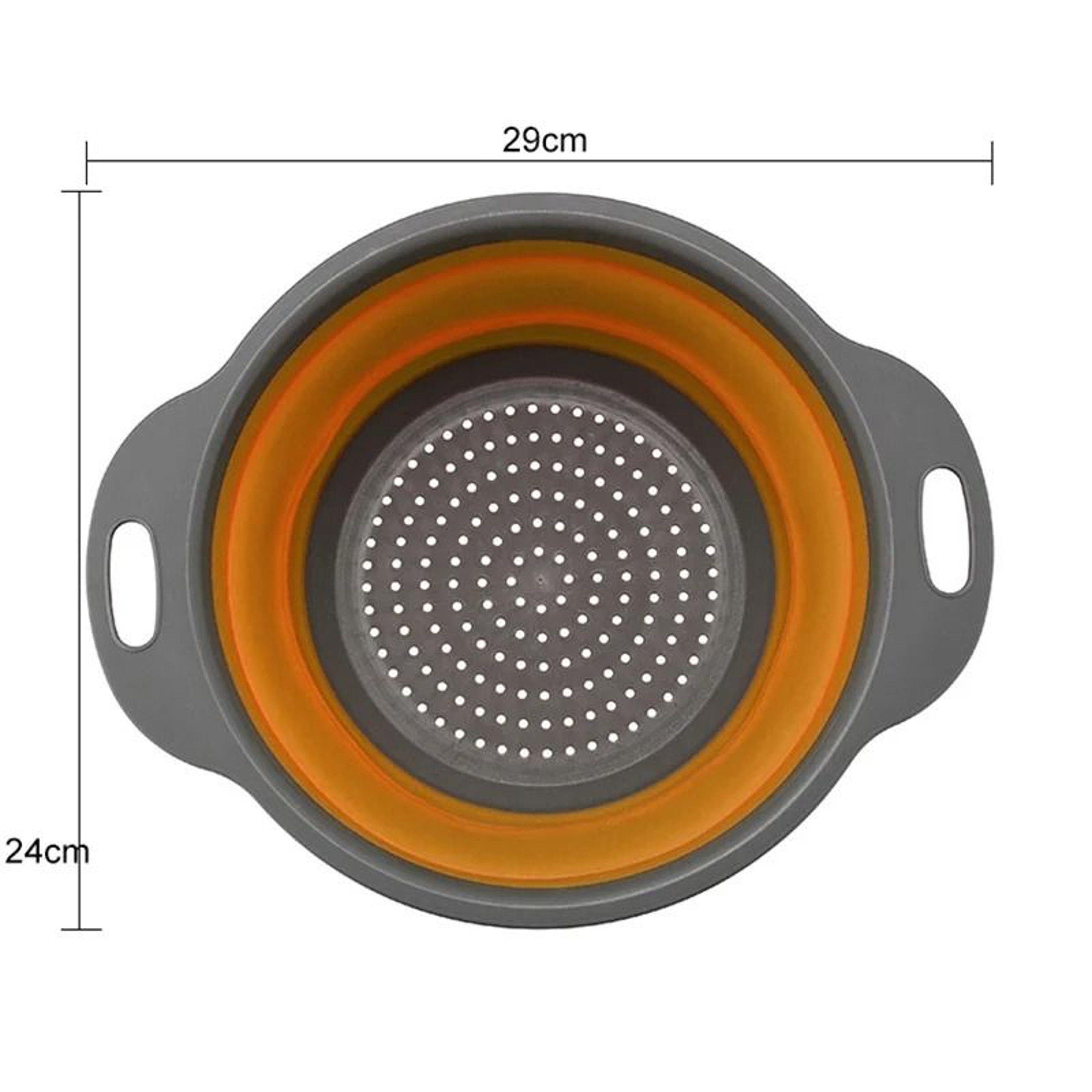 Folding Silicone Colander  Collapsible Vegetable Fruit Washing Drain Basket 12