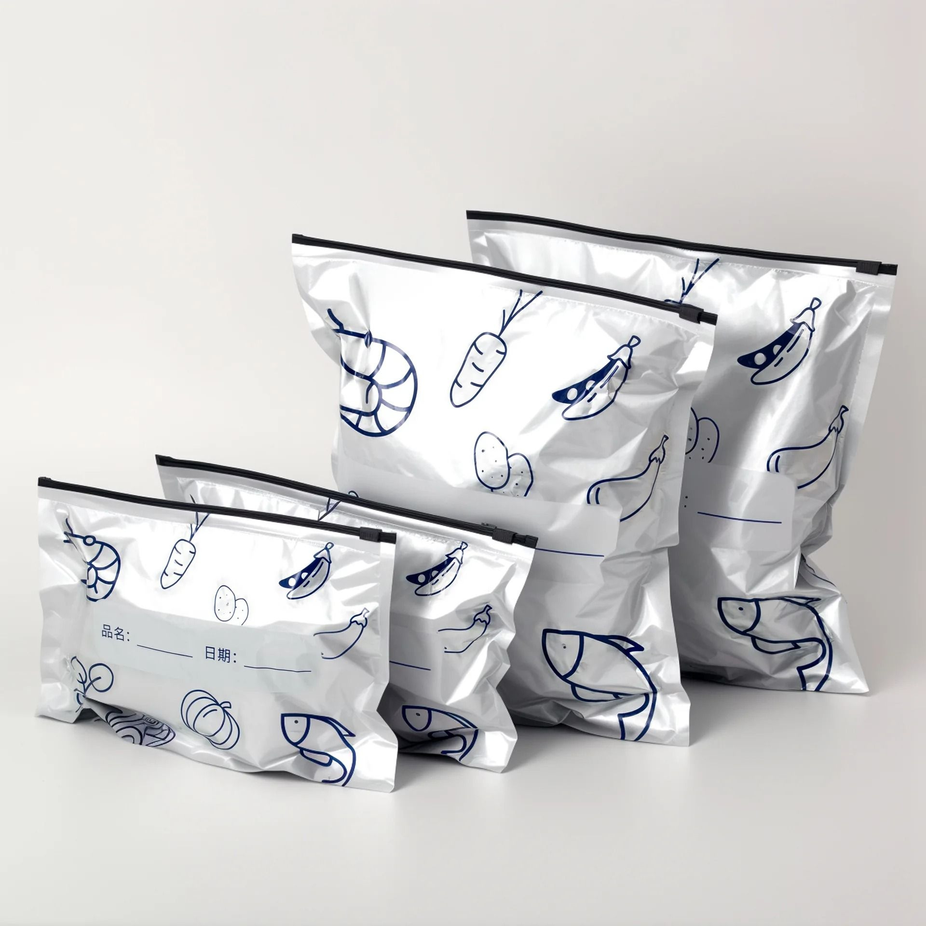 Aluminum Foil Antibacterial SelfSealing Zipper Bags  Household Freshness Pouches 0