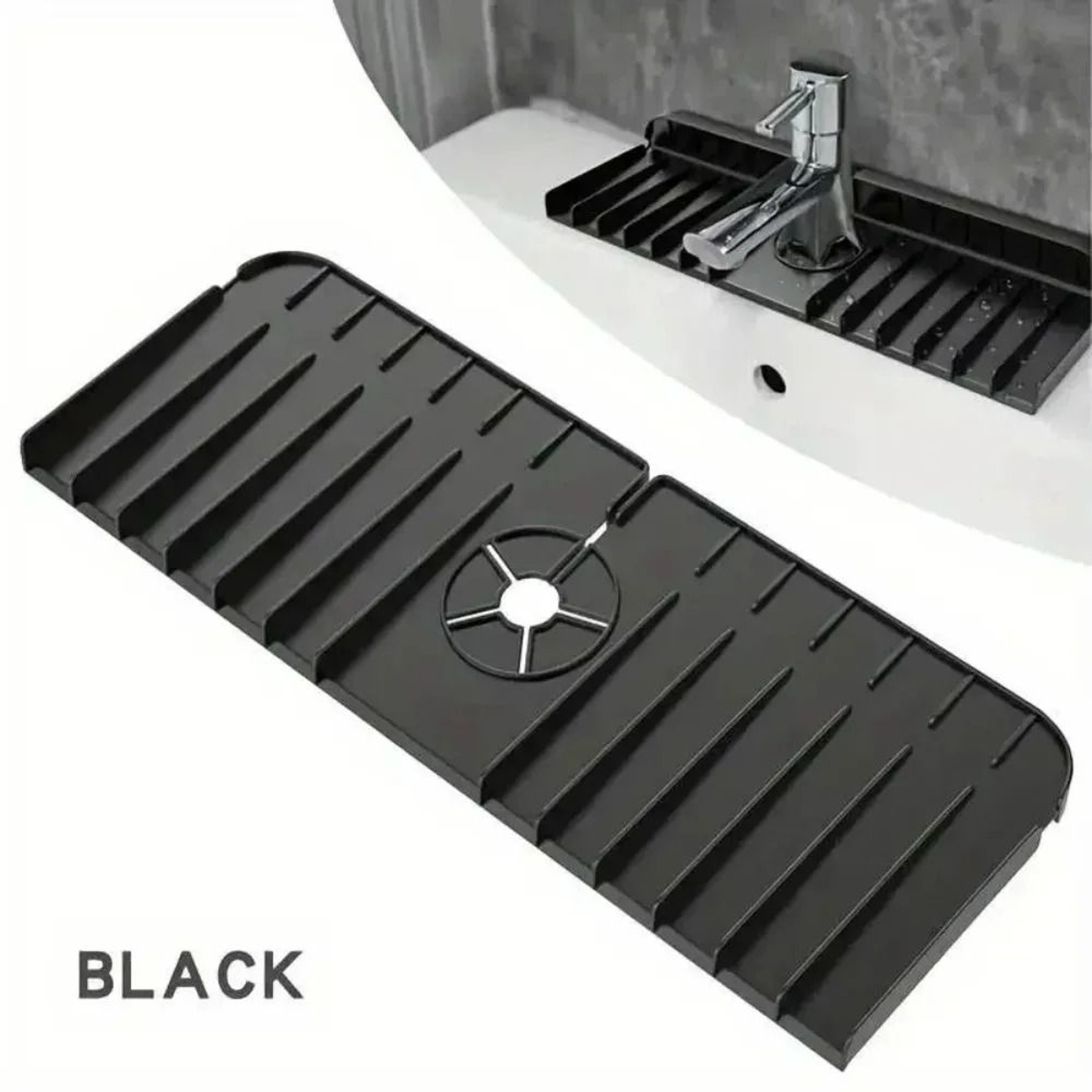 Silicone Kitchen Sink Faucet SplashProof Drainage Pad  Sponge Holder 6