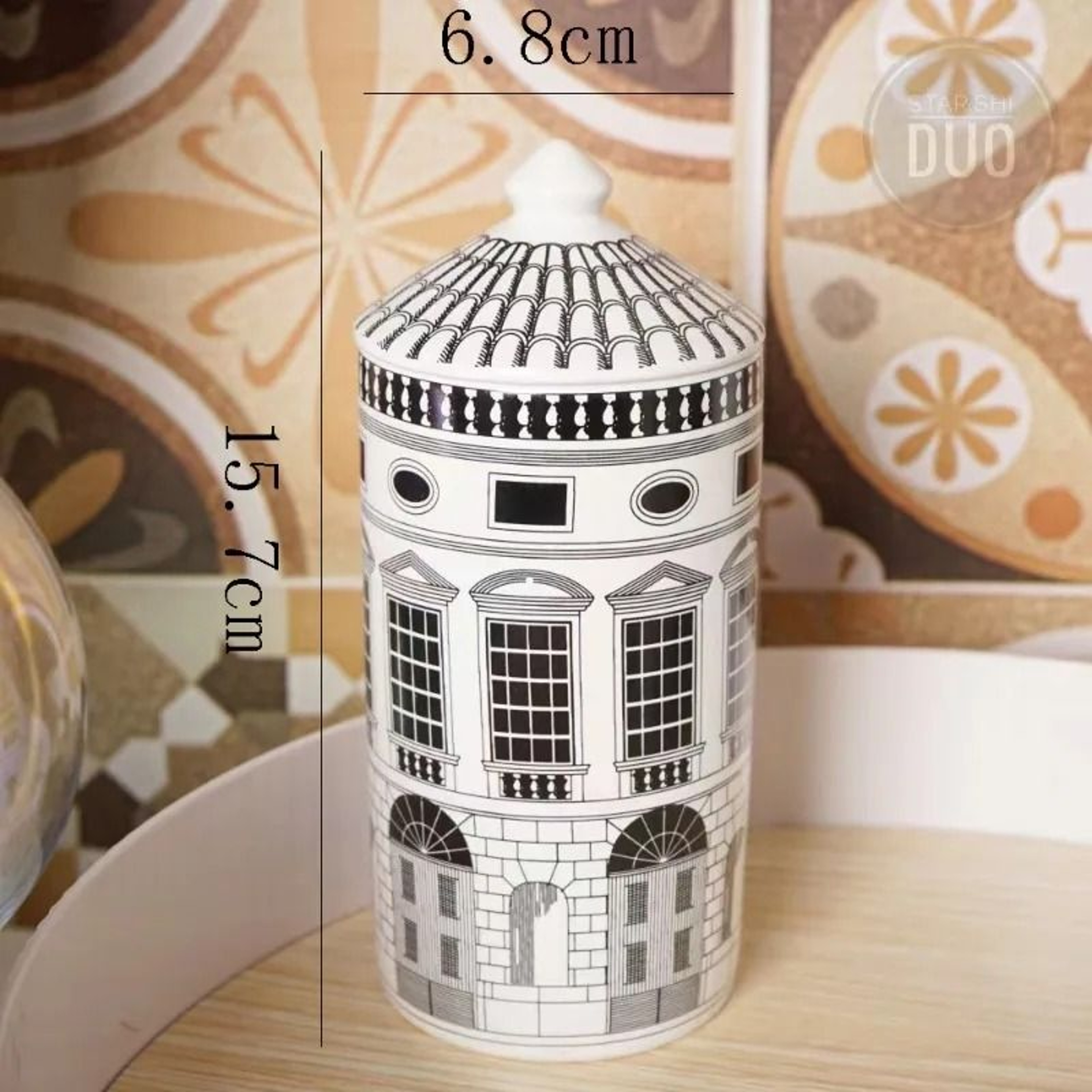 Modern Ceramic Vanity Storage Box  Luxury Scented Candle Canister 5