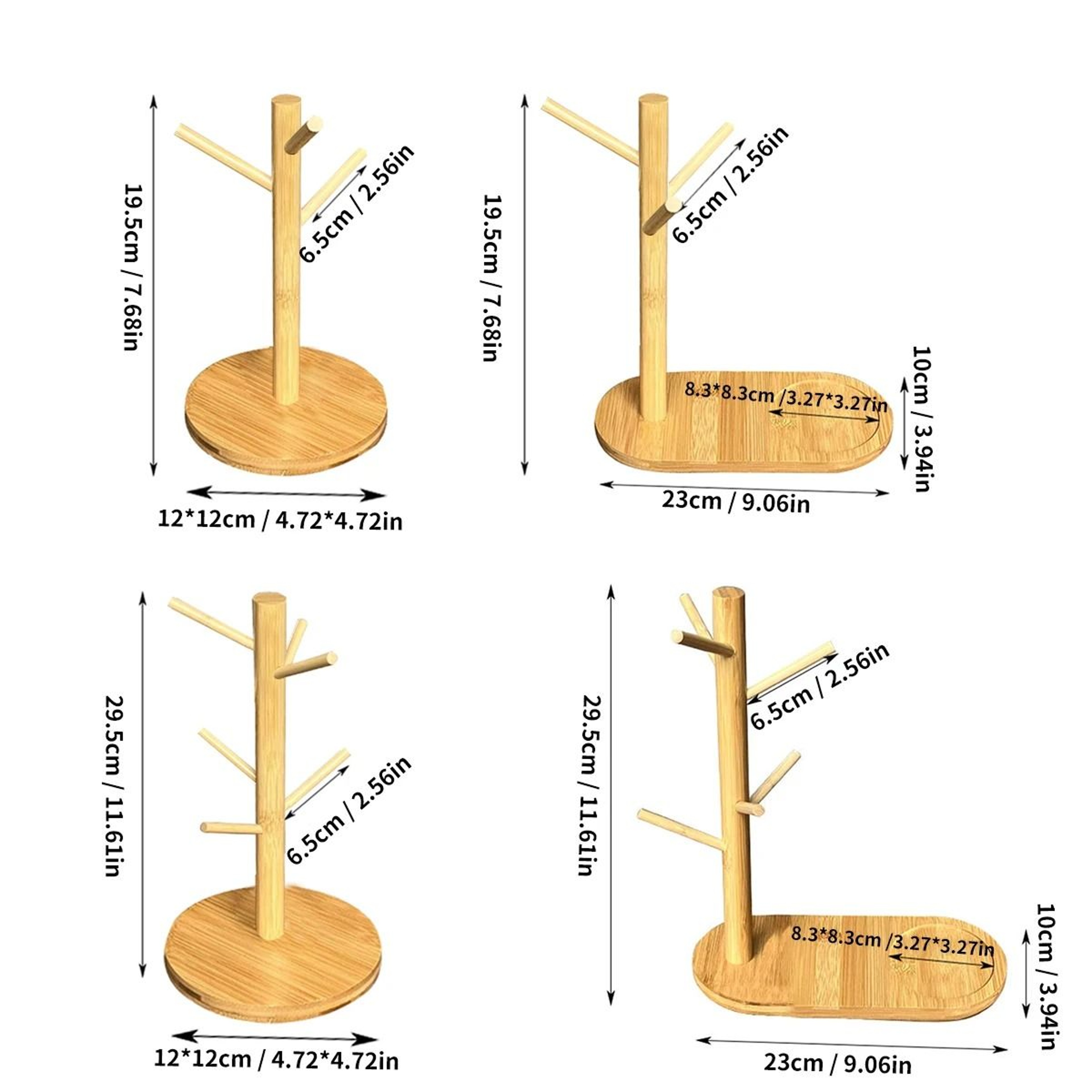 Mug Tree Holder  Bamboo Coffee Cup Rack And Countertop Organizer 1