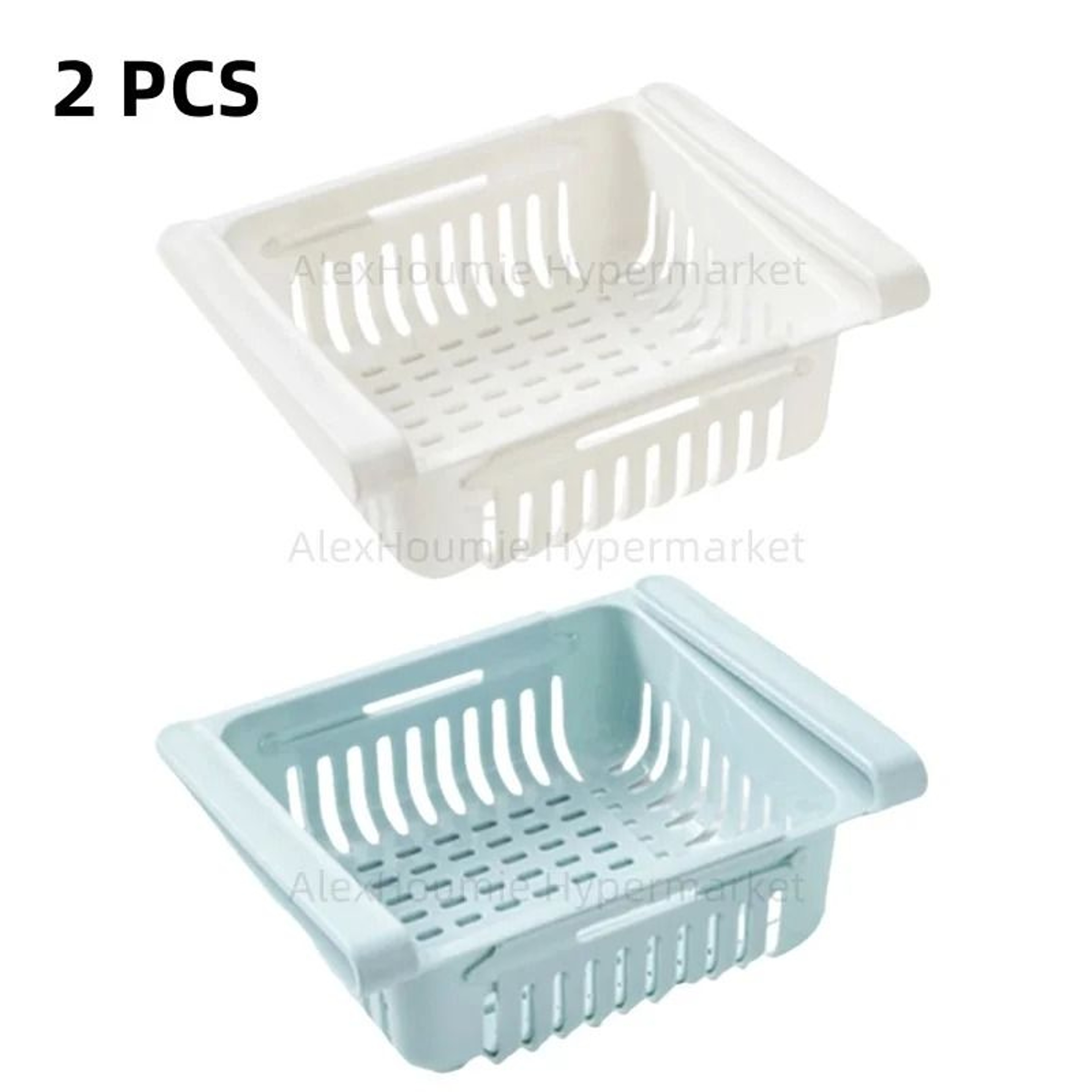 2Pack Retractable Refrigerator Hanging Drawer Organizer And Sliding Storage Box 10