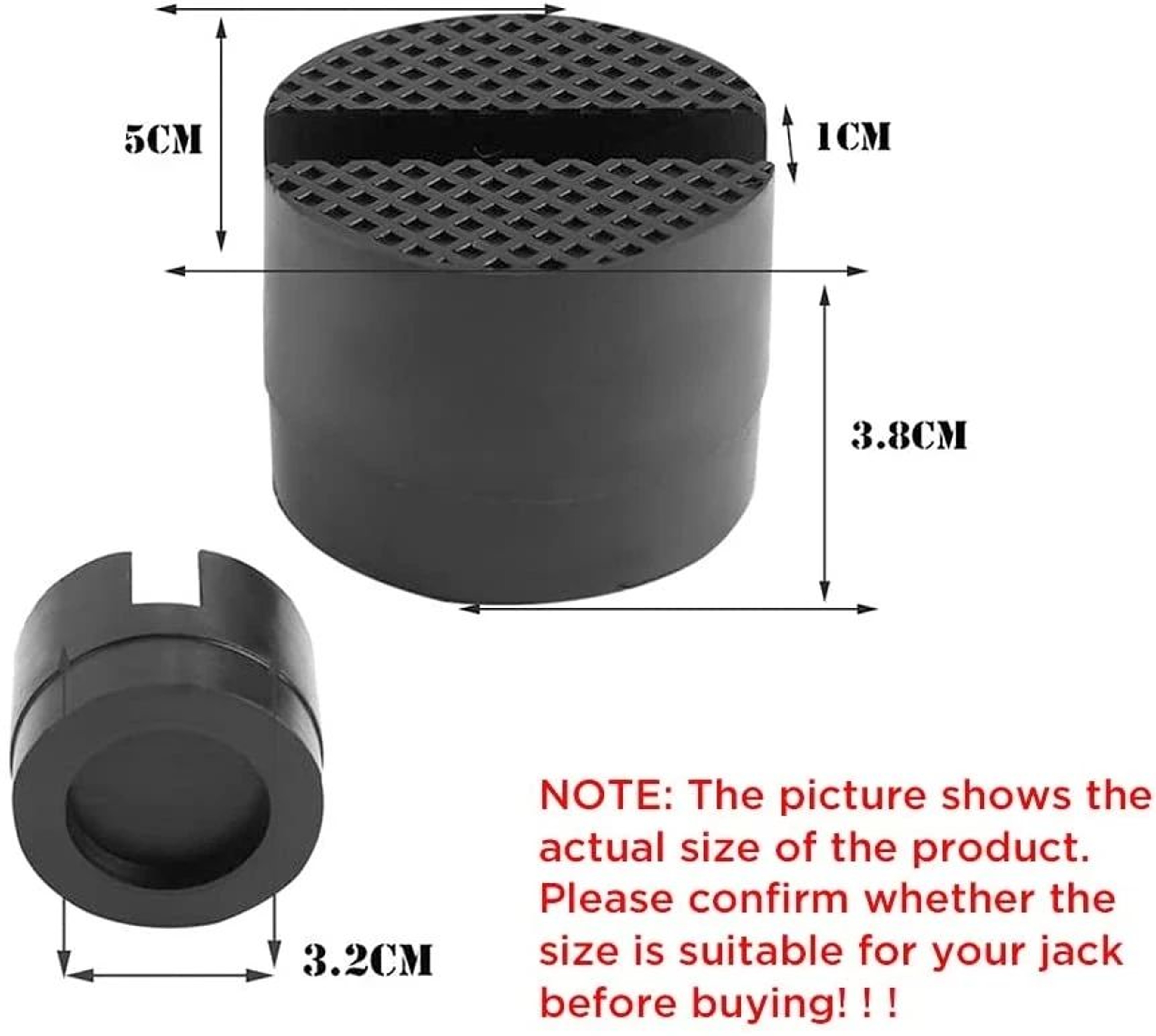 Universal Rubber Jack Pad Support Pinch Weld Slotted Floor Frame Rail Adapter 3