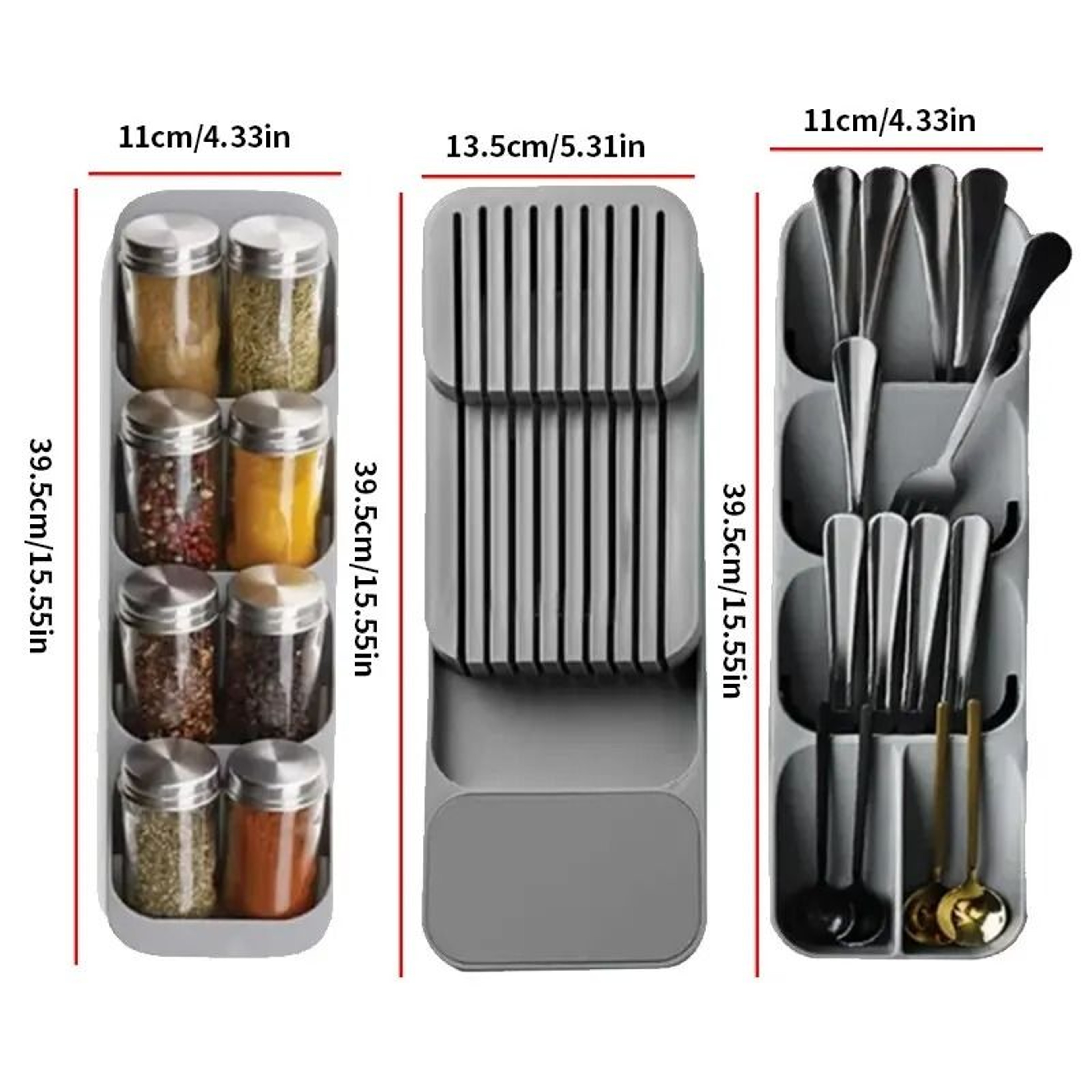 MultiFunctional Kitchen Drawer Cutlery Tray  Utensil Organizer 5