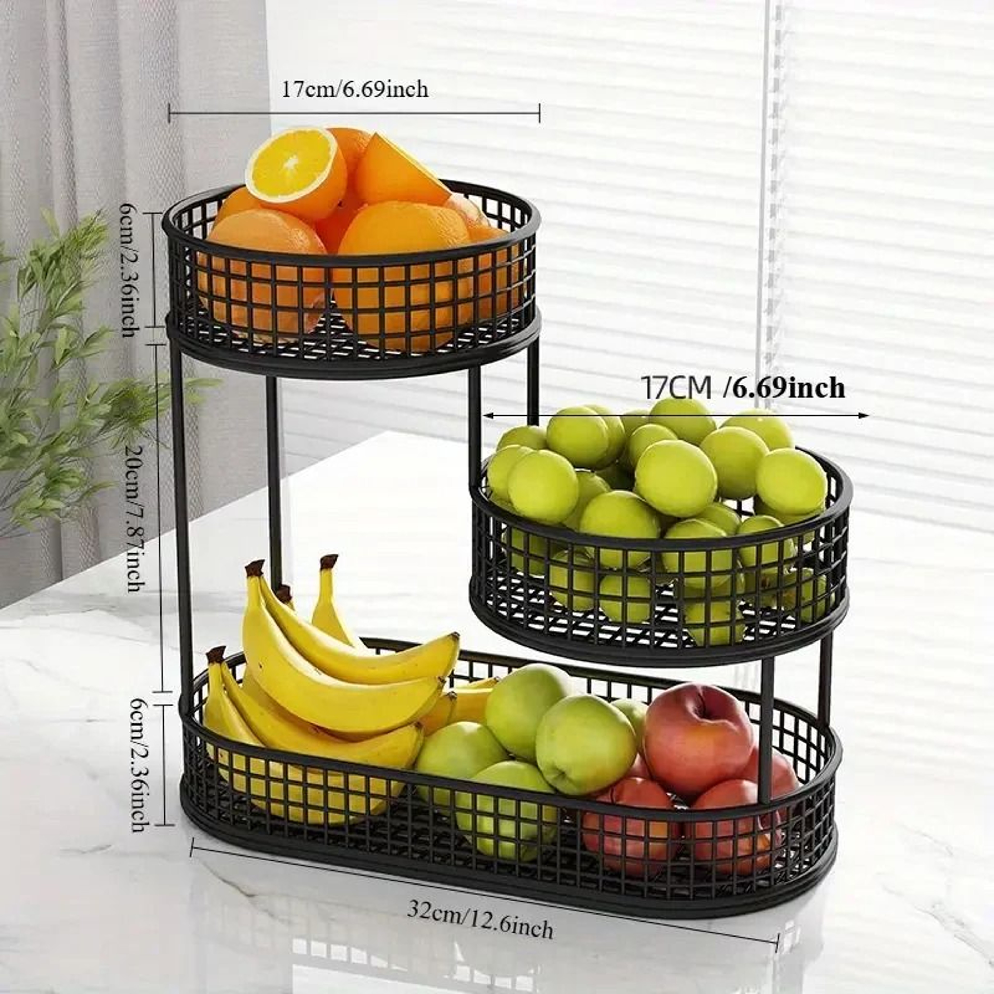Stackable MultiLayer Fruit Basket  Kitchen Storage Rack 6